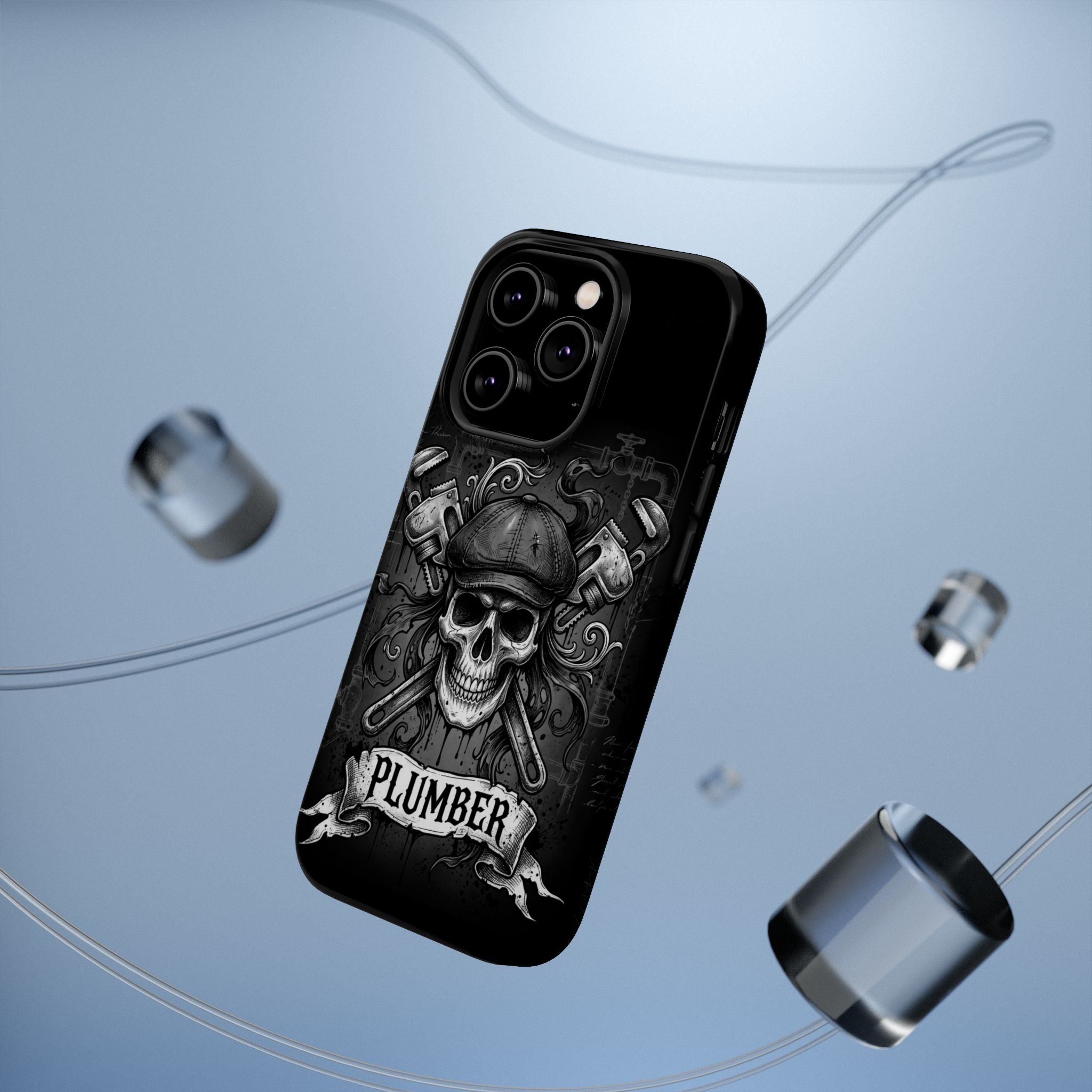 Skull & Wrenches Plumber Phone Case — Wireless Charging Cover