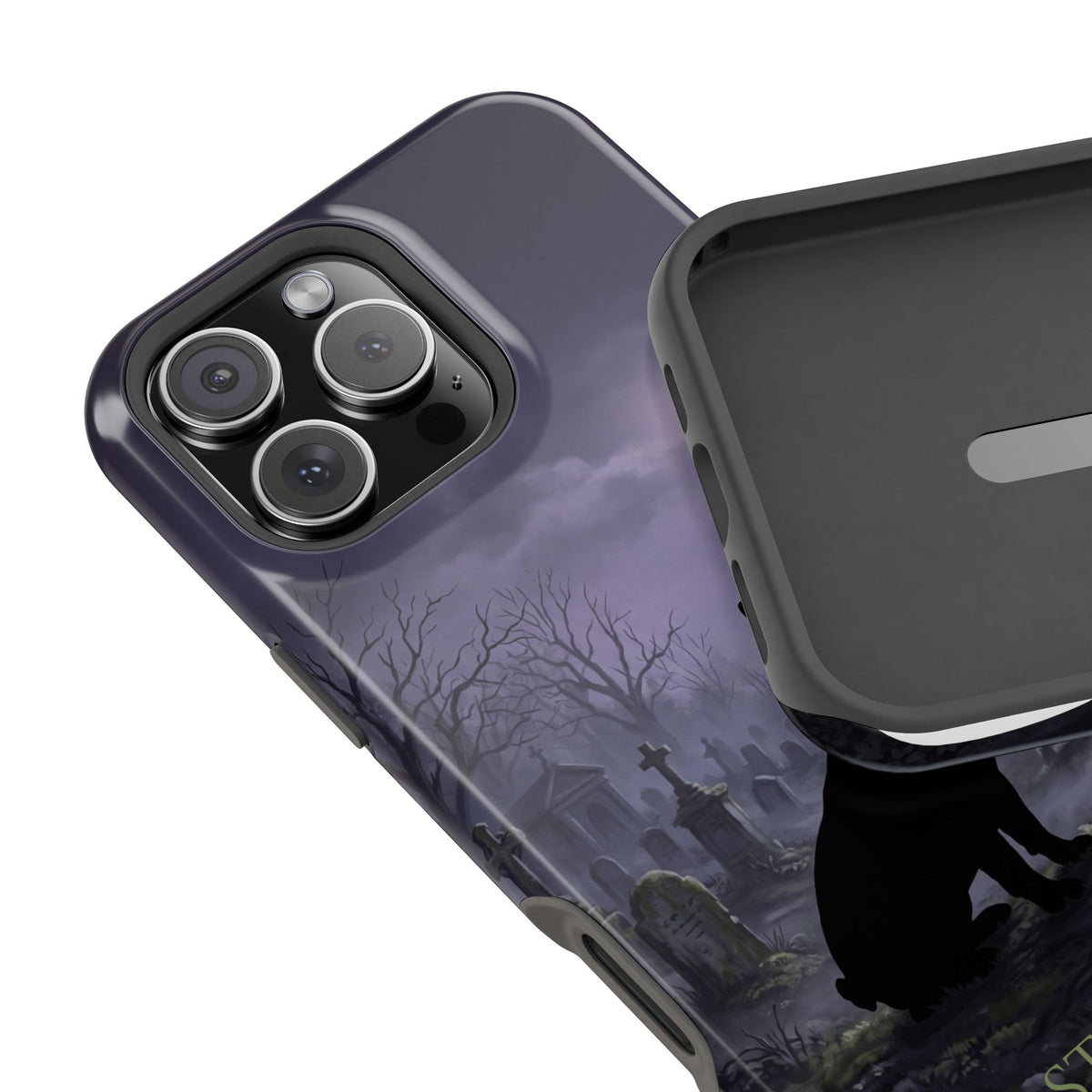 Personalized French Bulldog Moonlit Graveyard Phone Case — Wireless Charging Cover