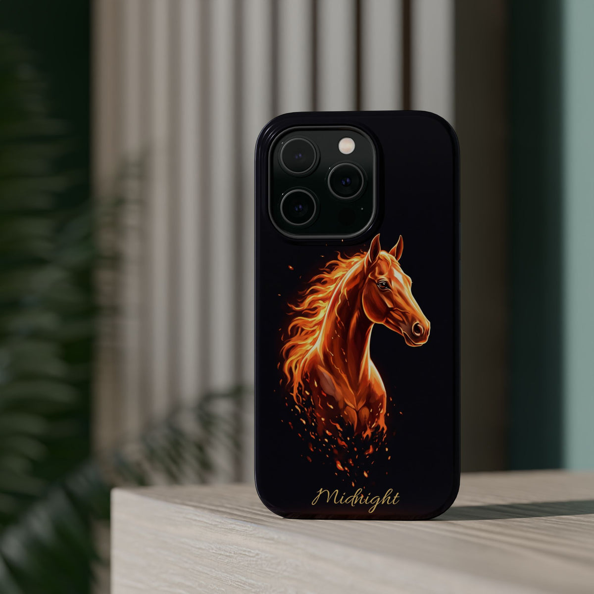 Personalized Fire & Ember Horse Phone Case — Tough Magnetic Case with Wireless Charging
