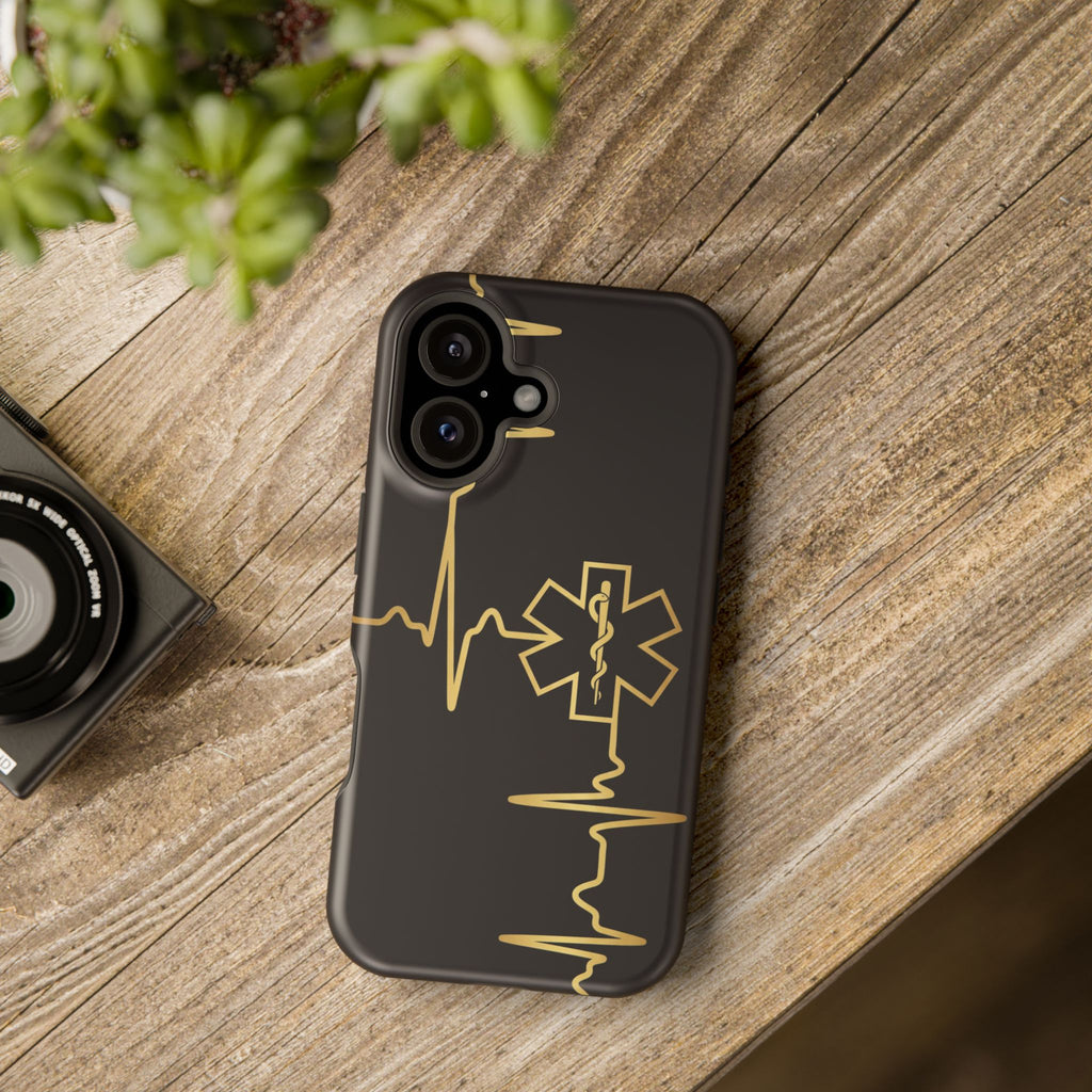 Paramedic/EMT Heartbeat Line Phone Case — Magnetic Wireless Charging Cover