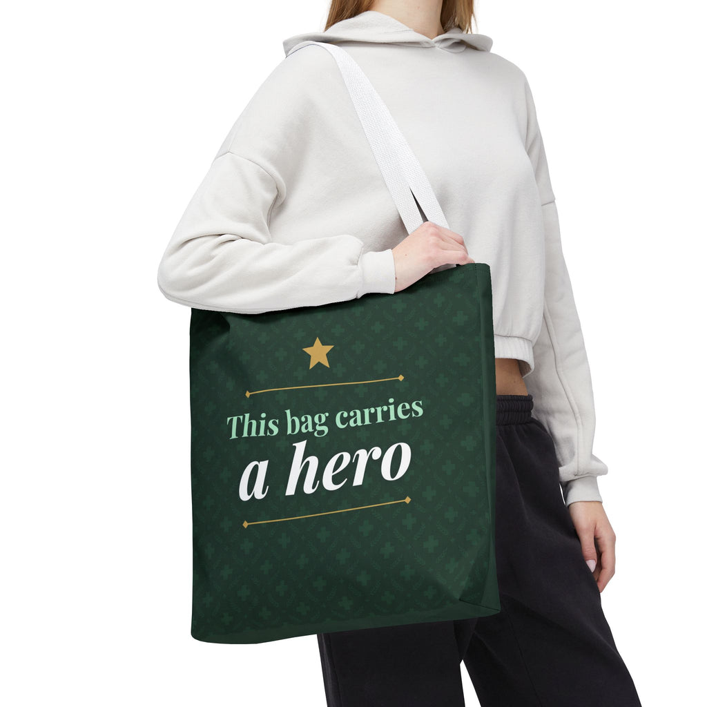 This Bag Carries a Hero Tote | Nurse Gift Tote Bag | Essential Worker Appreciation Gift | Premium Polyester Carry-All