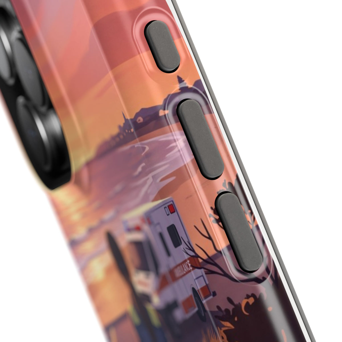 Sunset Boardwalk Personalized Paramedic Phone Case — Wireless Charging Cover