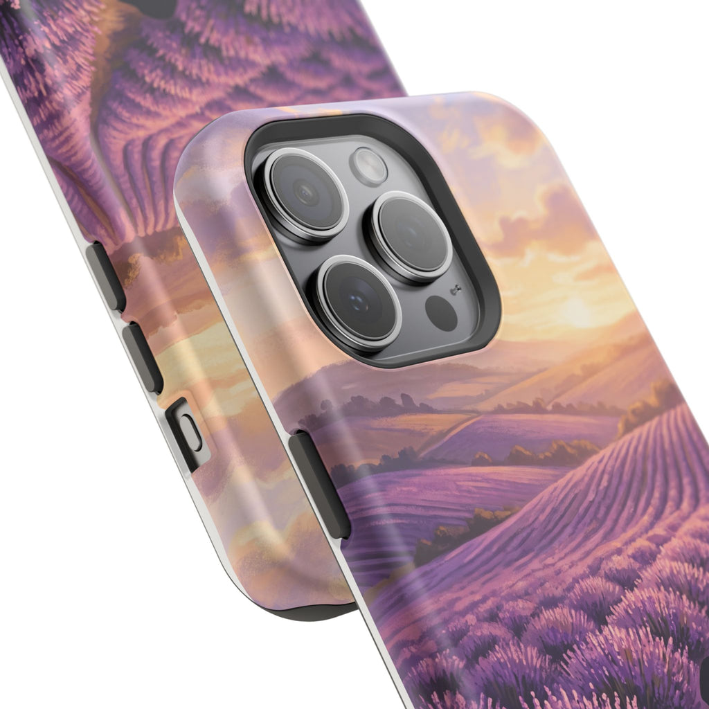 Personalized Dachshund Lavender Field Phone Case — Wireless Charging Cover