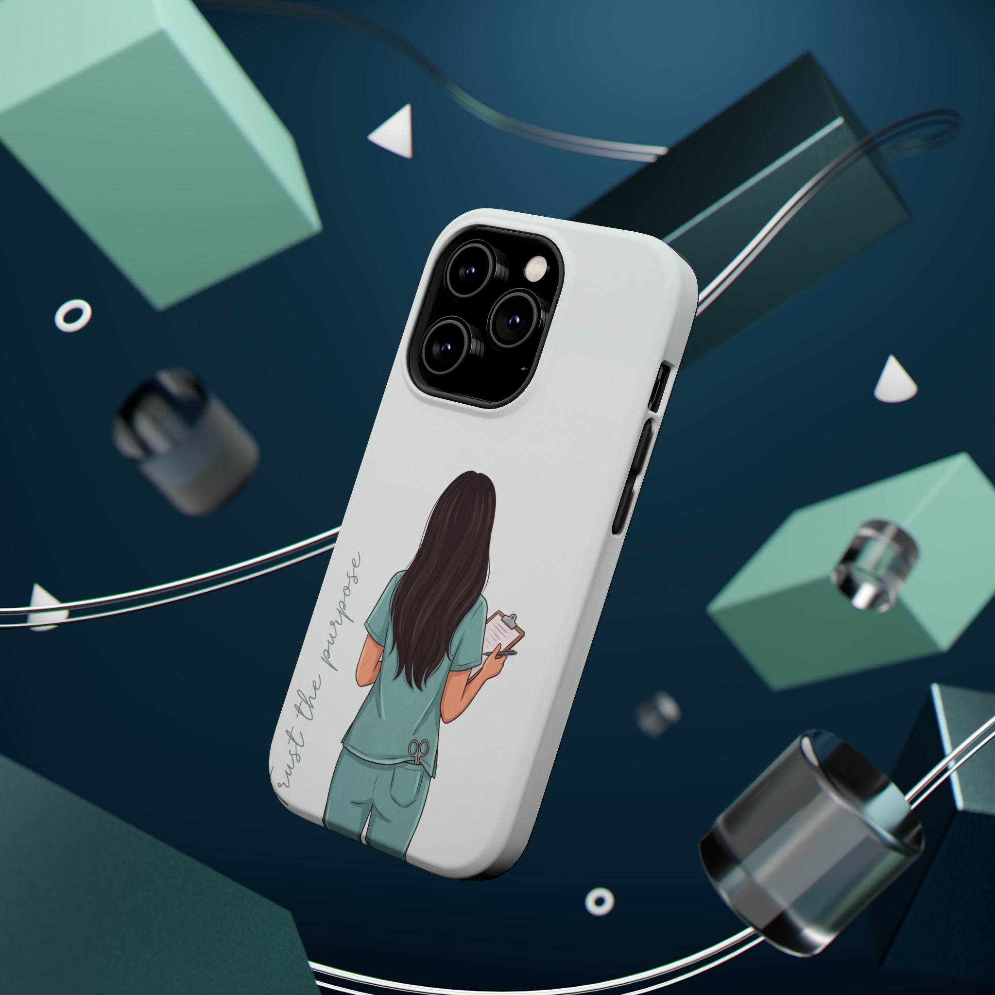 Nurse Illustration Phone Case — Impact-Resistant Wireless Charging Cover