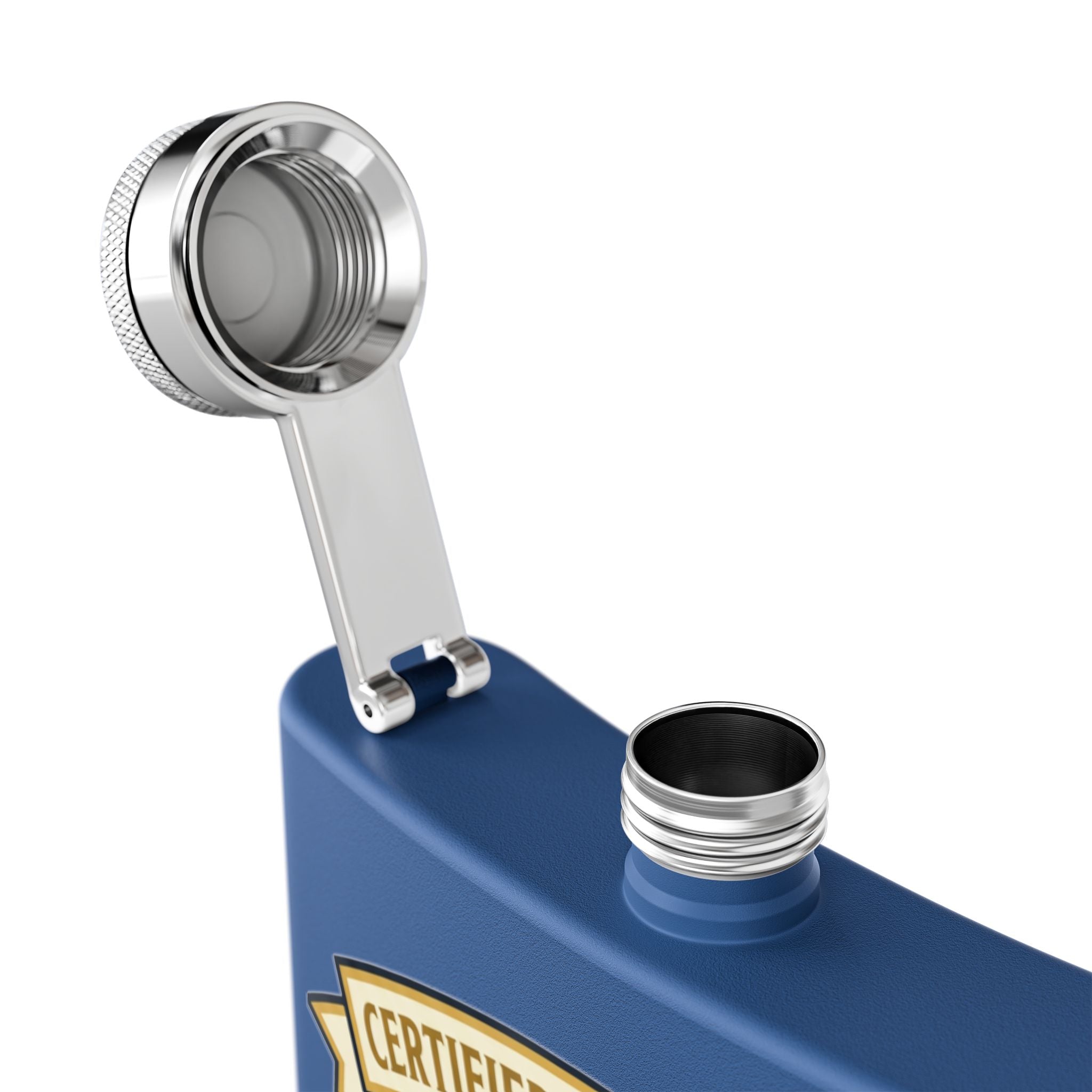 Flask — "Certified Journeyman: Powering Through" 6oz Stainless Steel Hip Flask