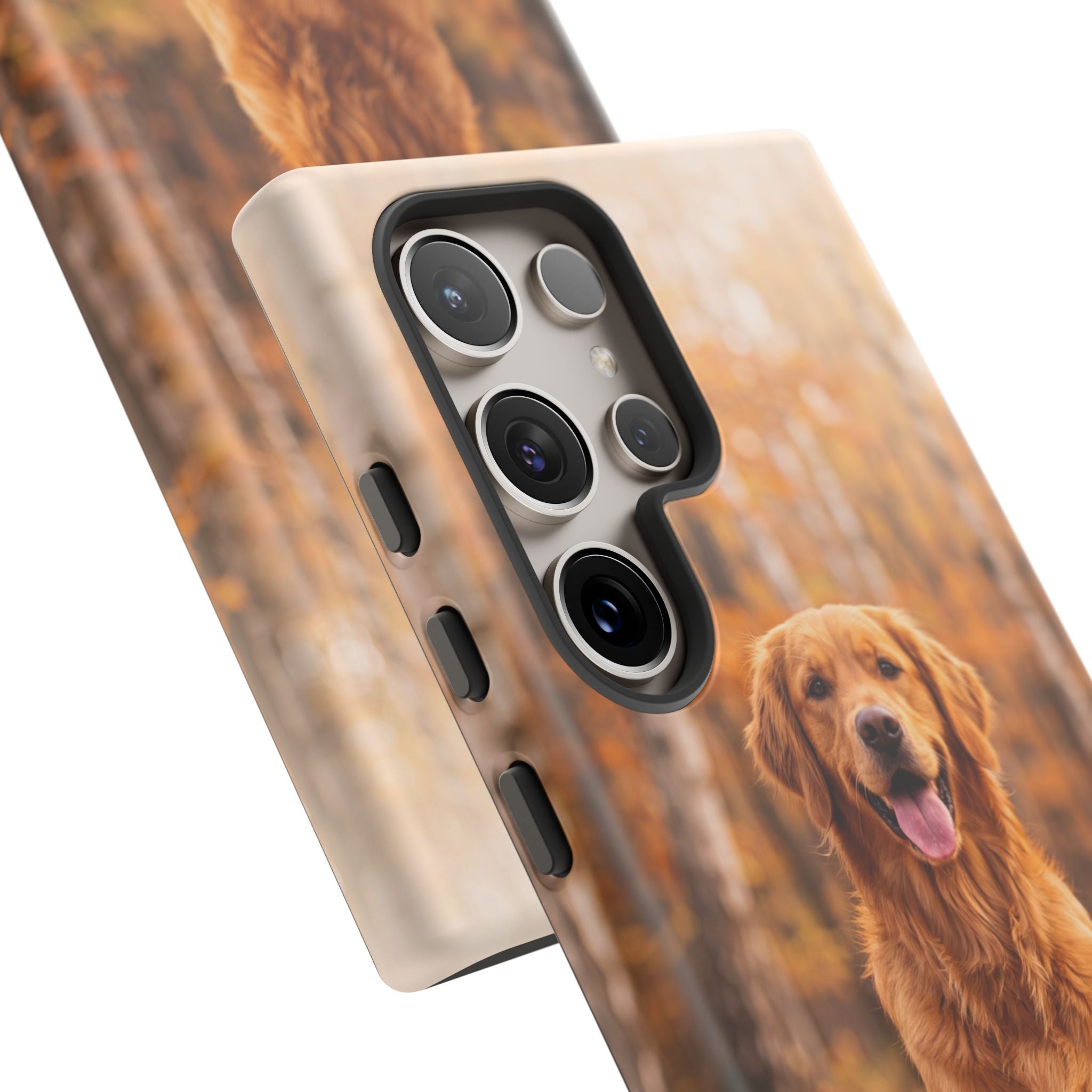 Golden Retriever Autumn Forest Phone Case | Happy Dog in Fall Foliage | Samsung & iPhone