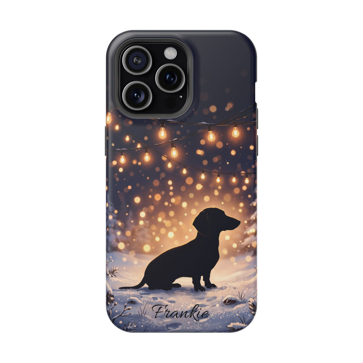 Personalized Dachshund Golden Sparks Phone Case — Wireless Charging Cover