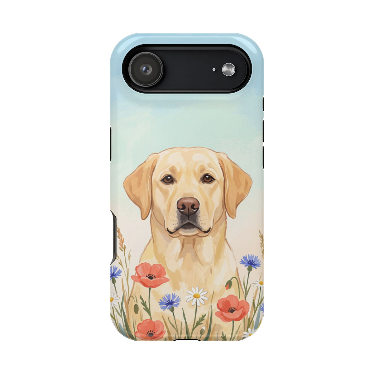 Labrador Wildflower Painting Phone Case — Tough Magnetic Case with Wireless Charging