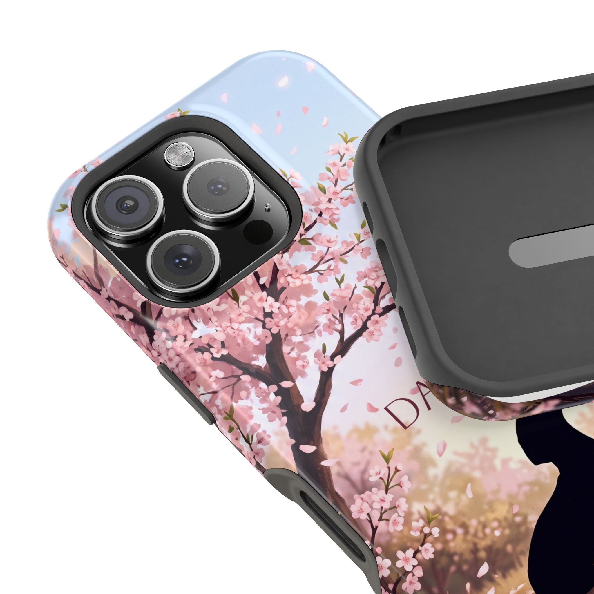 Personalized Dachshund Cherry Blossom Phone Case — Wireless Charging Cover