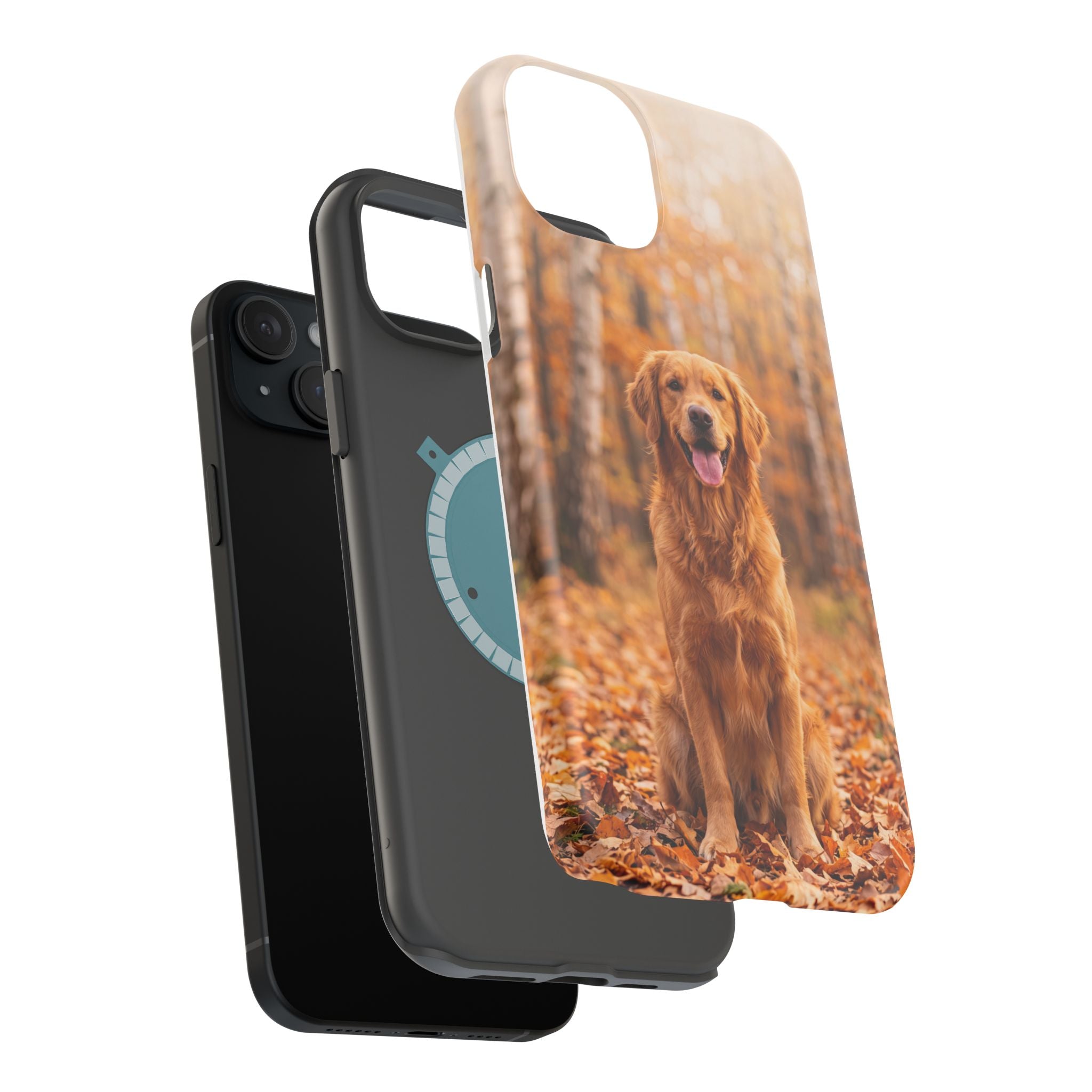 Autumn Golden Retriever Phone Case — Impact-Resistant Wireless Charging Cover