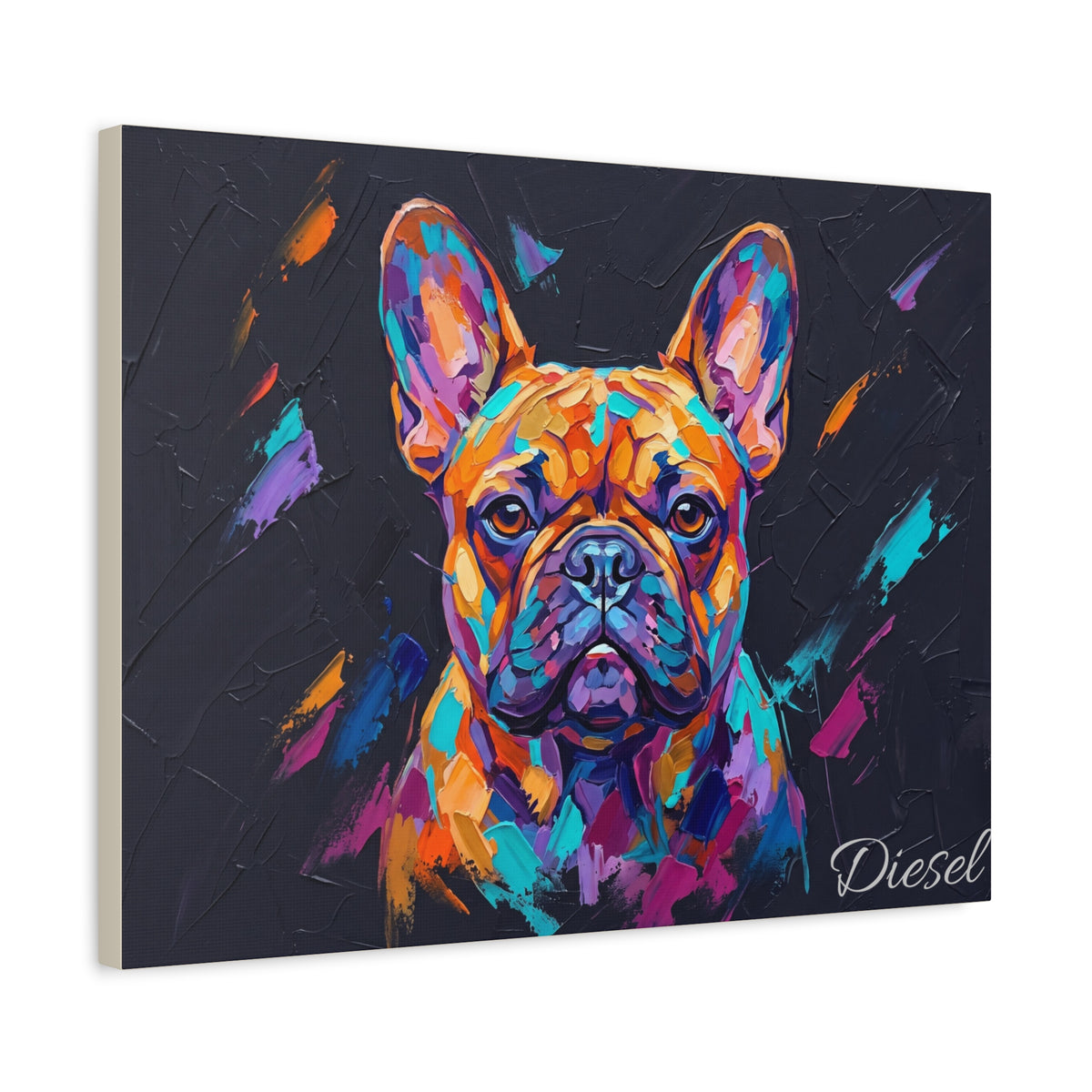French Bulldog Personalized Canvas | Bold Brushstroke Wall Art