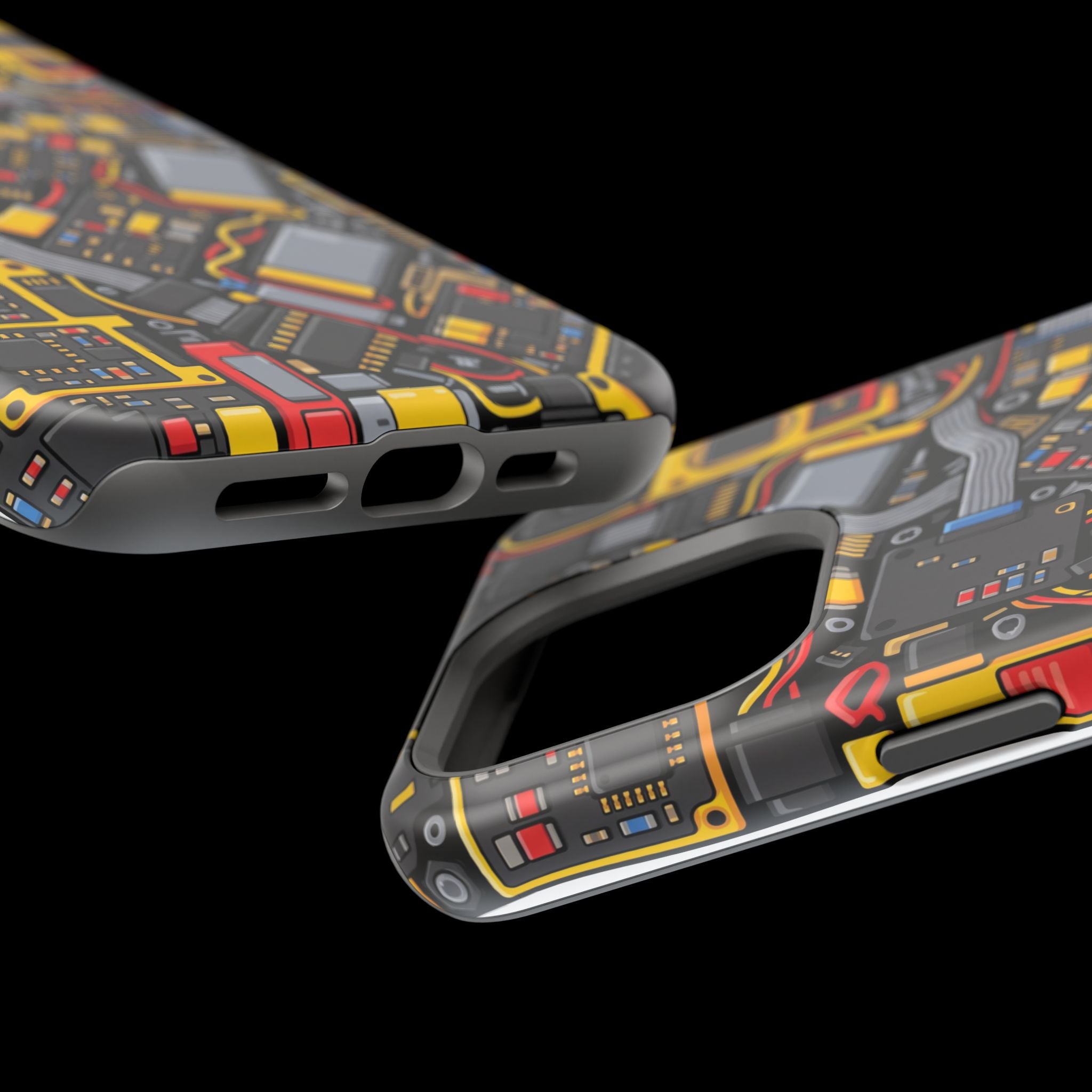 Voltage Board Phone Case — Yellow Circuit Wireless Charging Cover