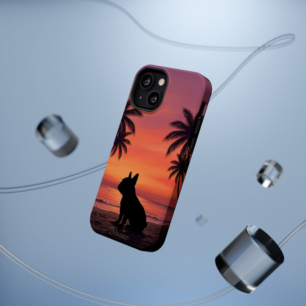 Personalized French Bulldog Tropical Beach Phone Case — Wireless Charging Cover