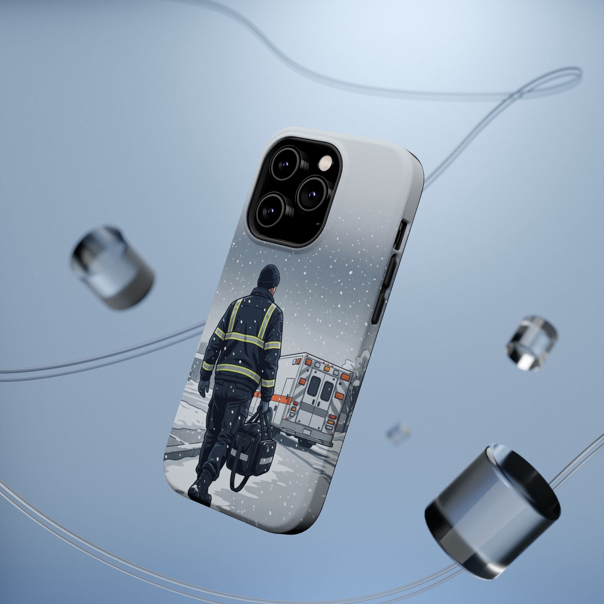 Bold Paramedic/EMT Portrait Phone Case — Magnetic Wireless Charging Cover