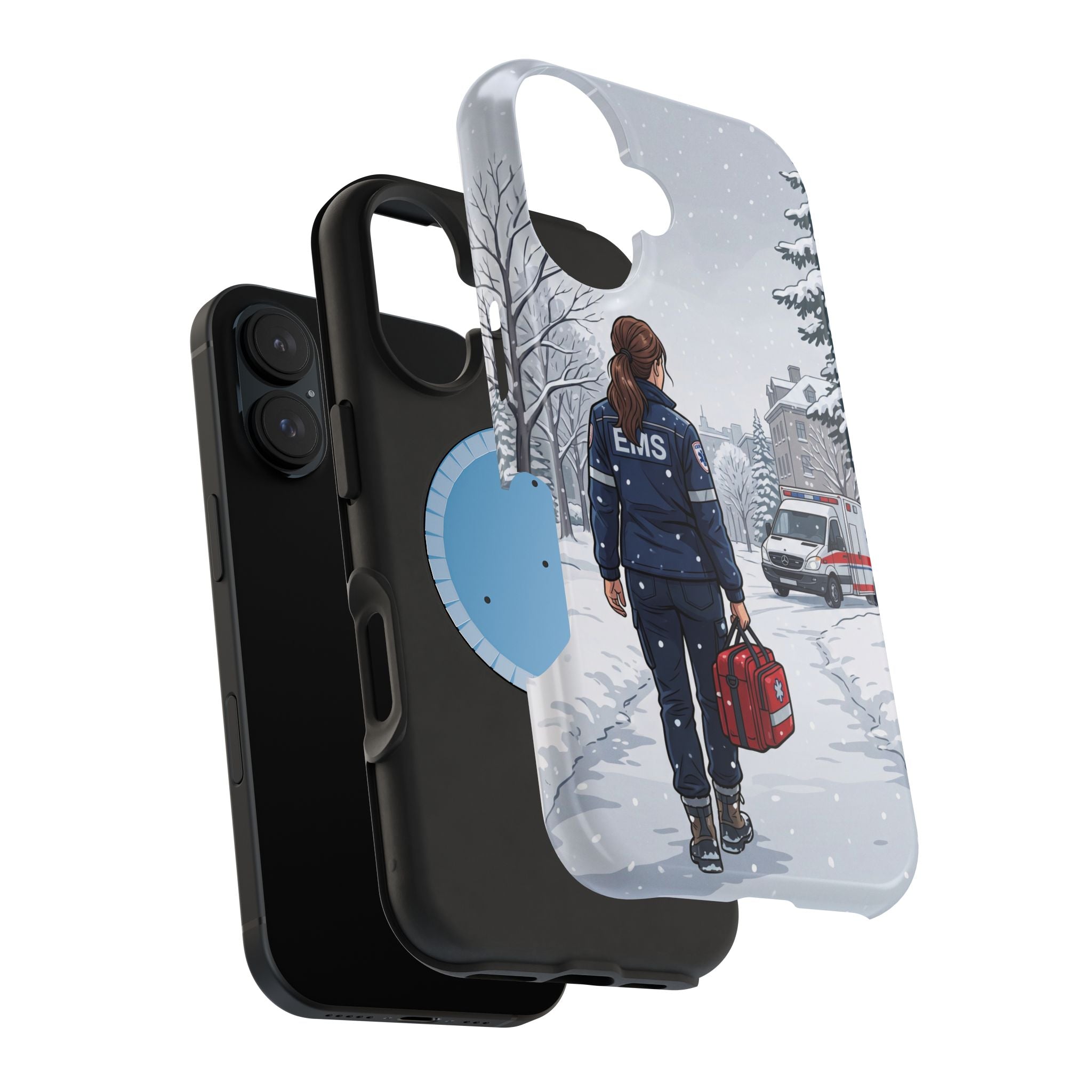 Paramedic/EMT Winter Phone Case — Magnetic Wireless Charging Cover