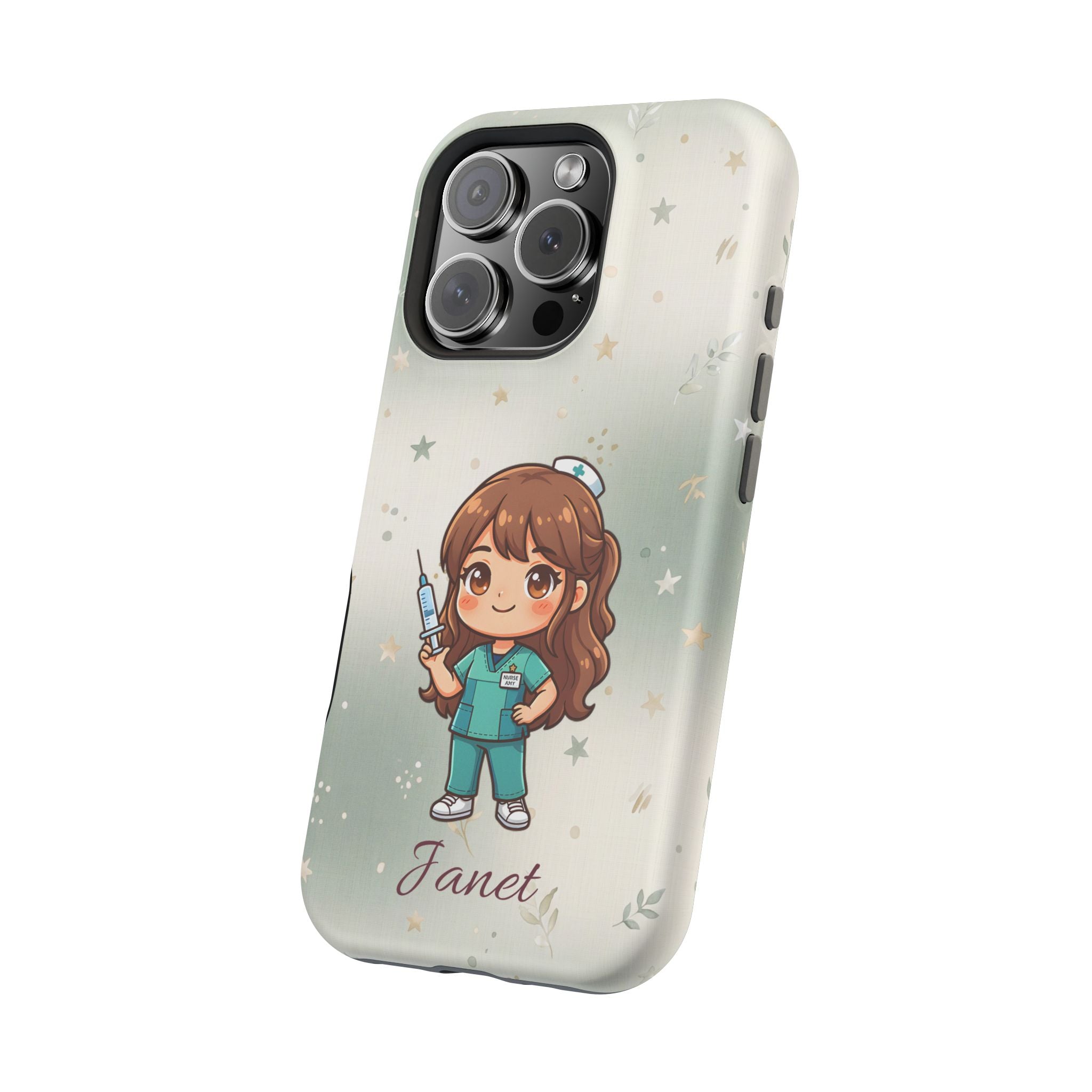 Personalized Nurse with Syringe Phone Case — Wireless Charging Cover
