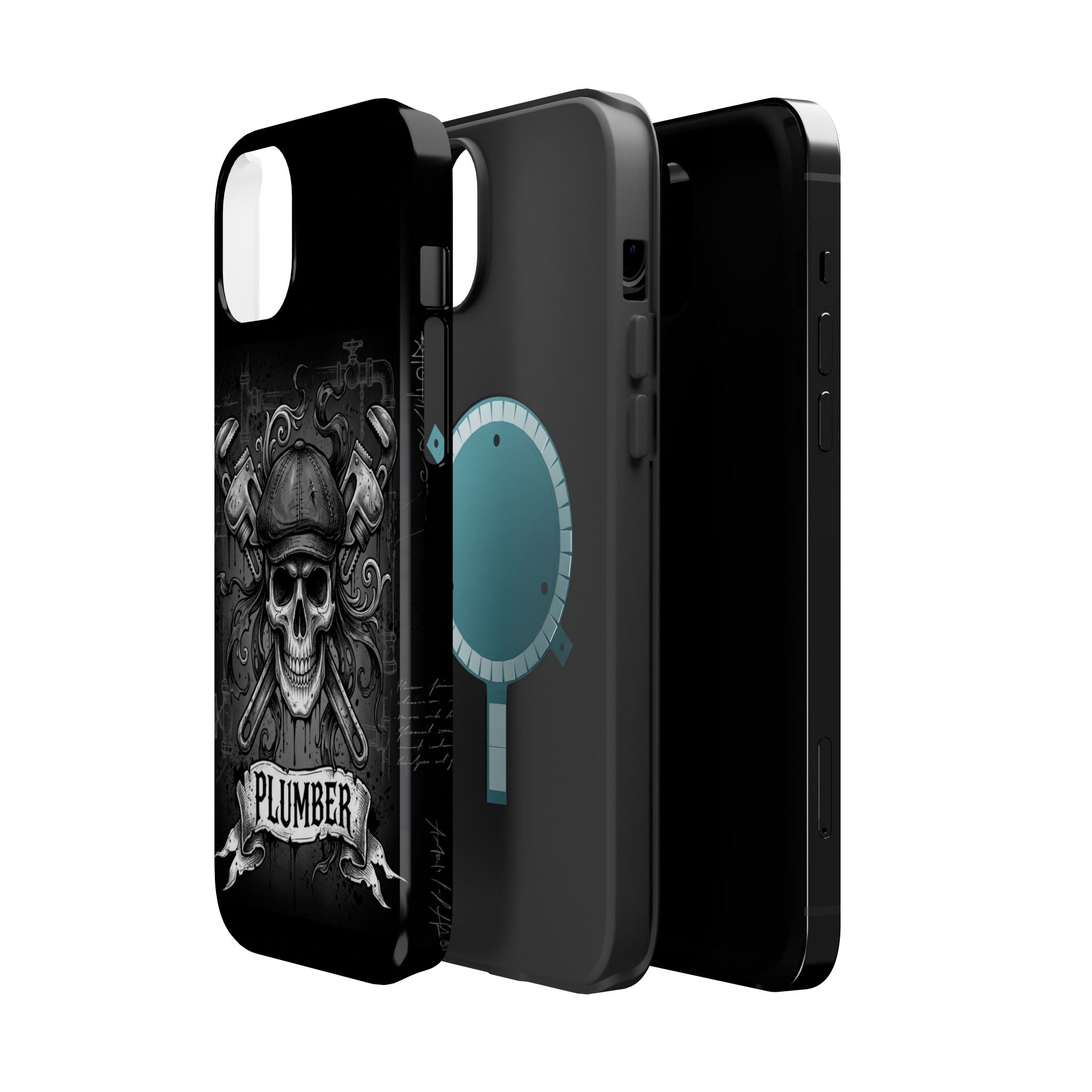 Skull & Wrenches Plumber Phone Case — Wireless Charging Cover