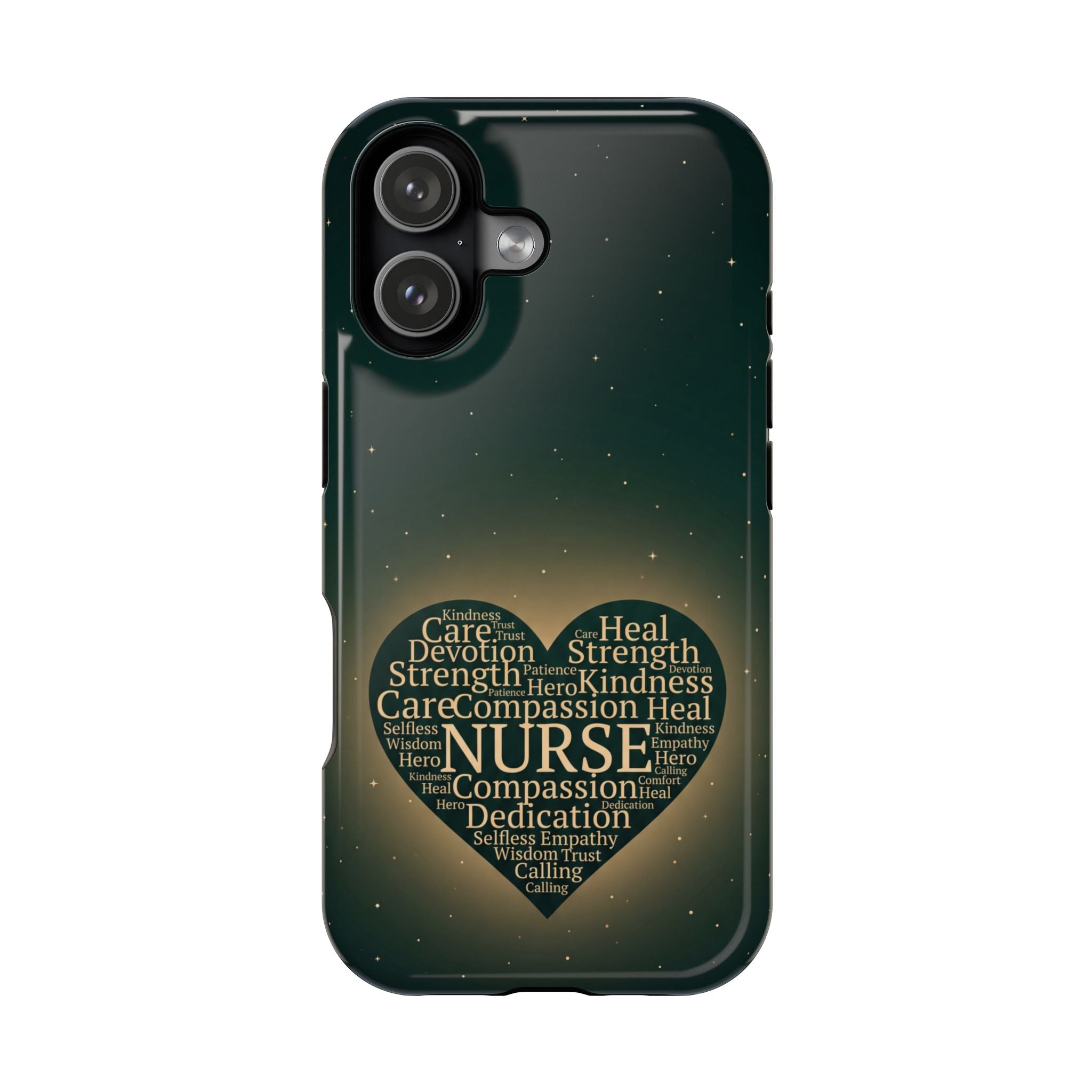 Nurse Heart Word and Art Phone Case — Impact-Resistant Wireless Charging Cover
