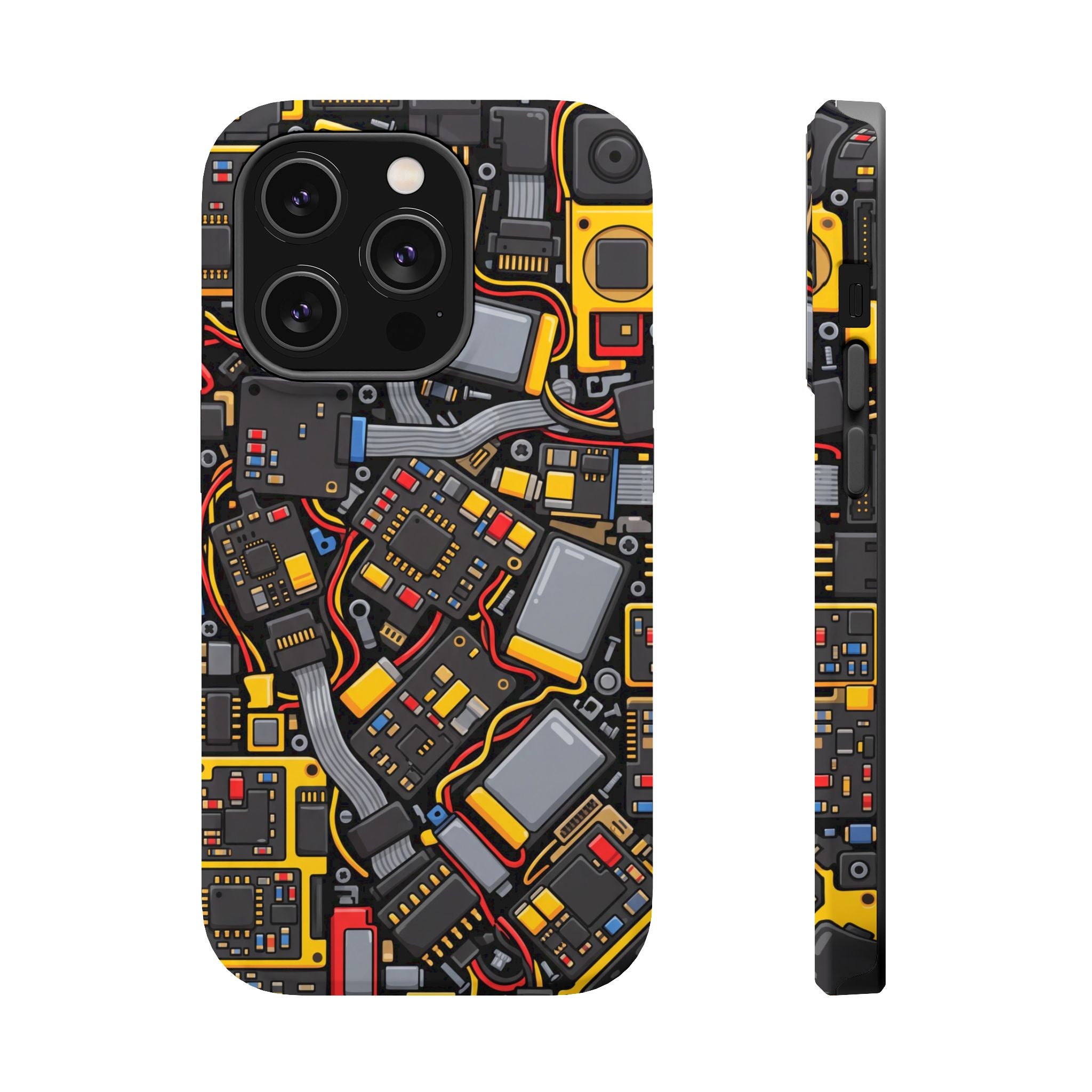 Voltage Board Phone Case — Yellow Circuit Wireless Charging Cover