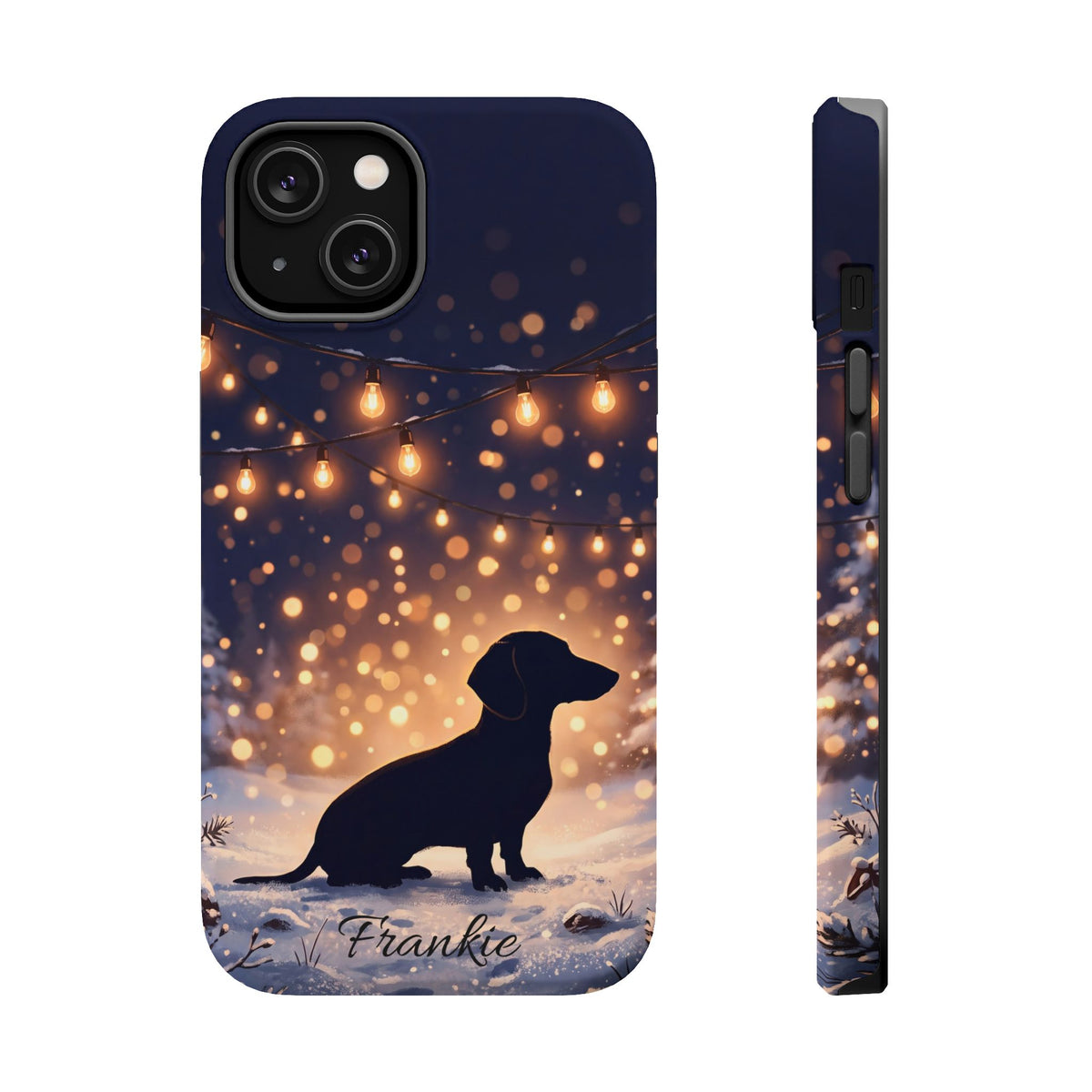Personalized Dachshund Golden Sparks Phone Case — Wireless Charging Cover