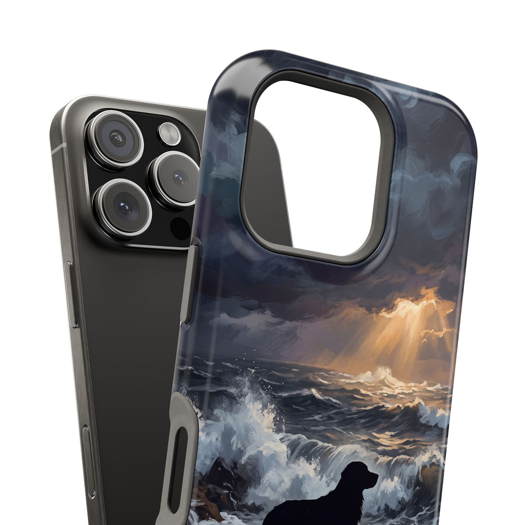 Personalized Golden Retriever Stormy Sea Phone Case — Wireless Charging Cover