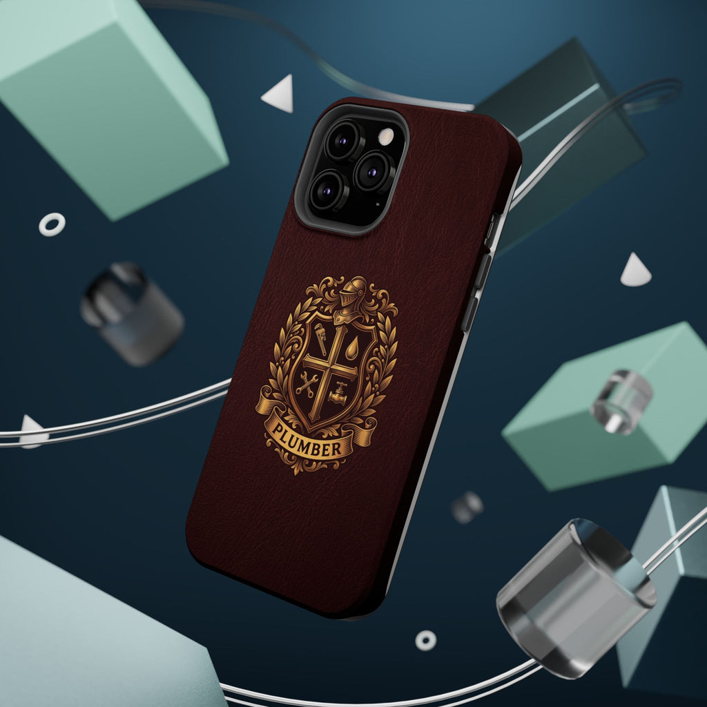 Plumber Crest Phone Case — Heraldic Shield Design Wireless Charging Cover