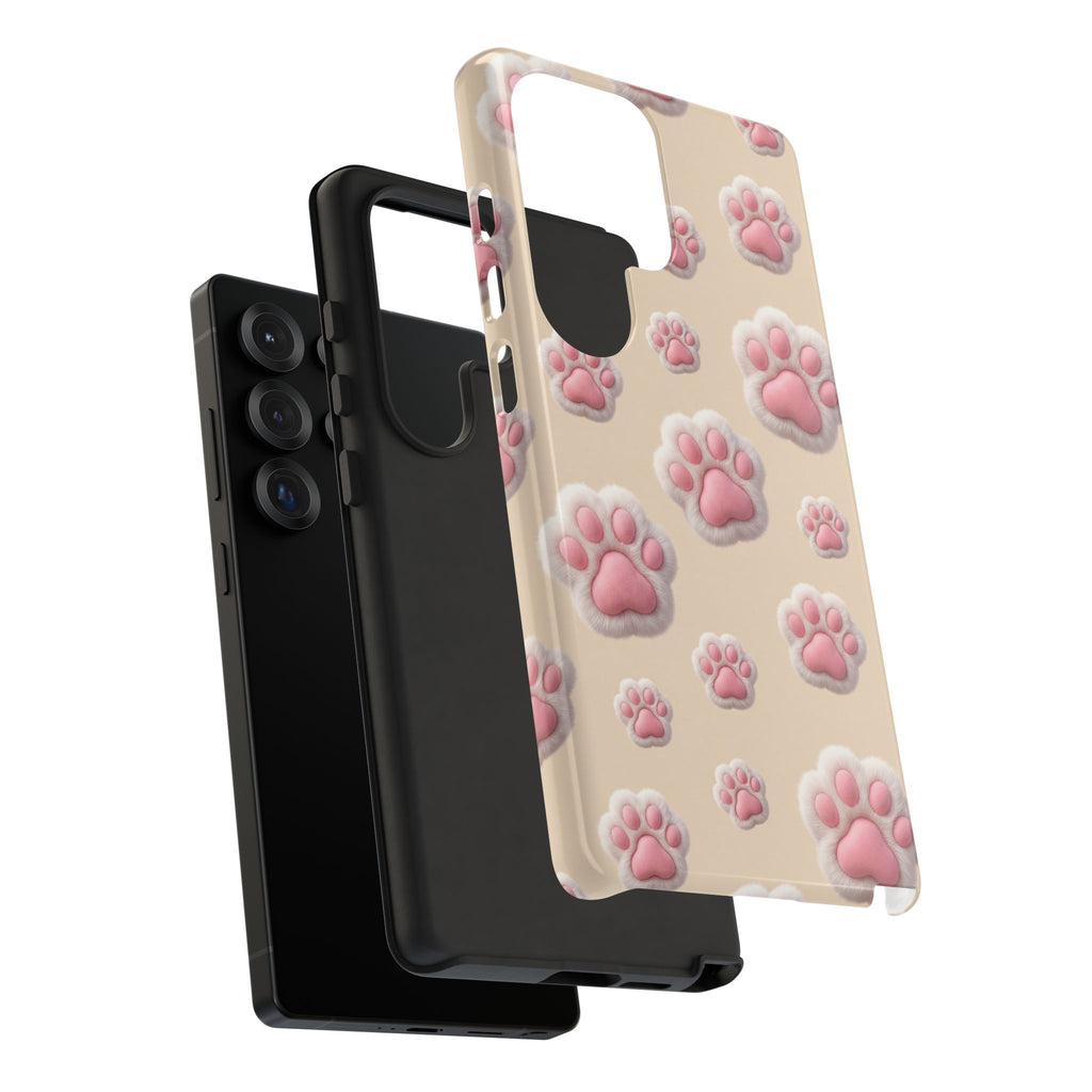Golden Retriever Paw Print Phone Case | Cute Pink Paw Pattern for Dog Lovers | iPhone & Samsung
