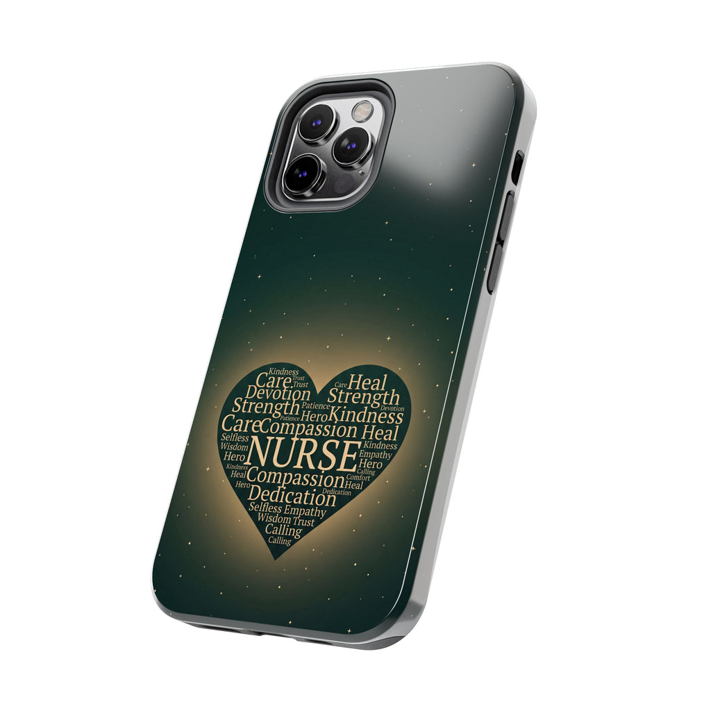 Nurse Heart Tough Phone Case — Inspirational Word Cloud Tribute - iphone and Samsung Galaxy series