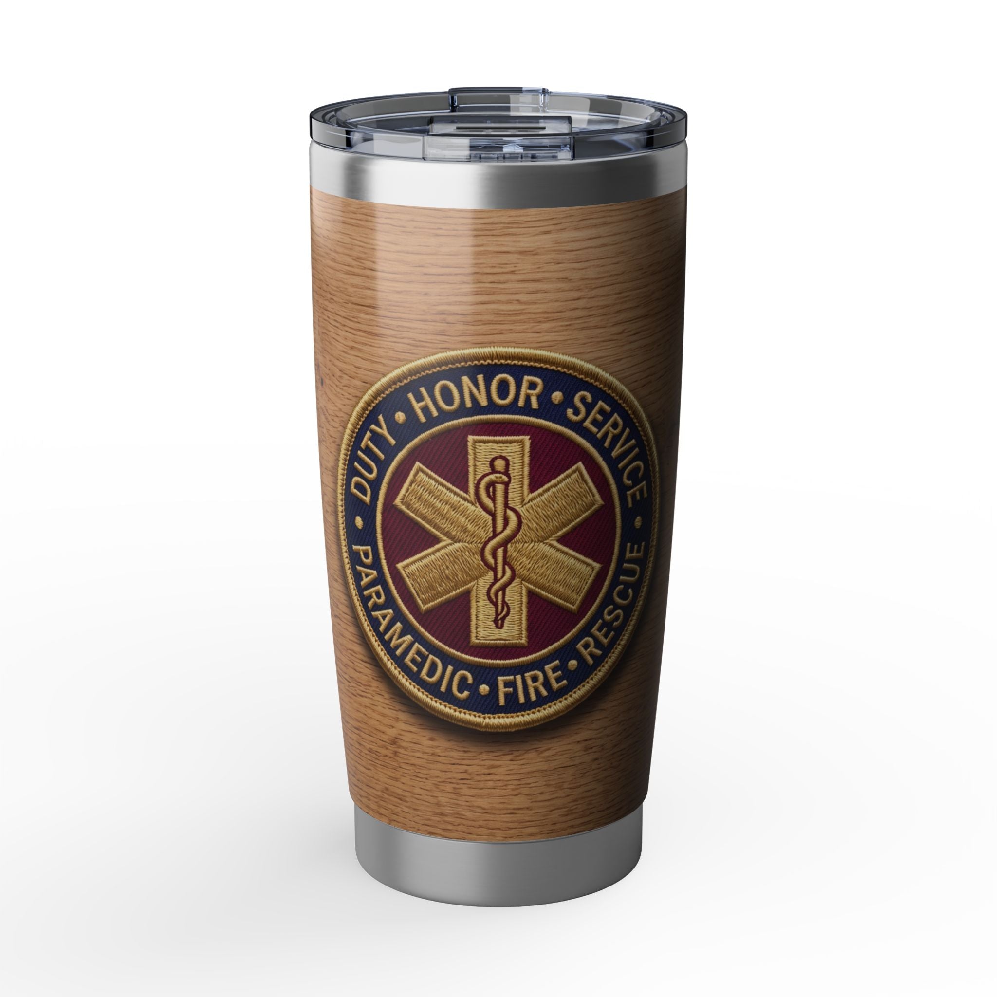 Paramedic/EMT 20oz Tumbler – Duty Honor Service Embroidered Patch Design