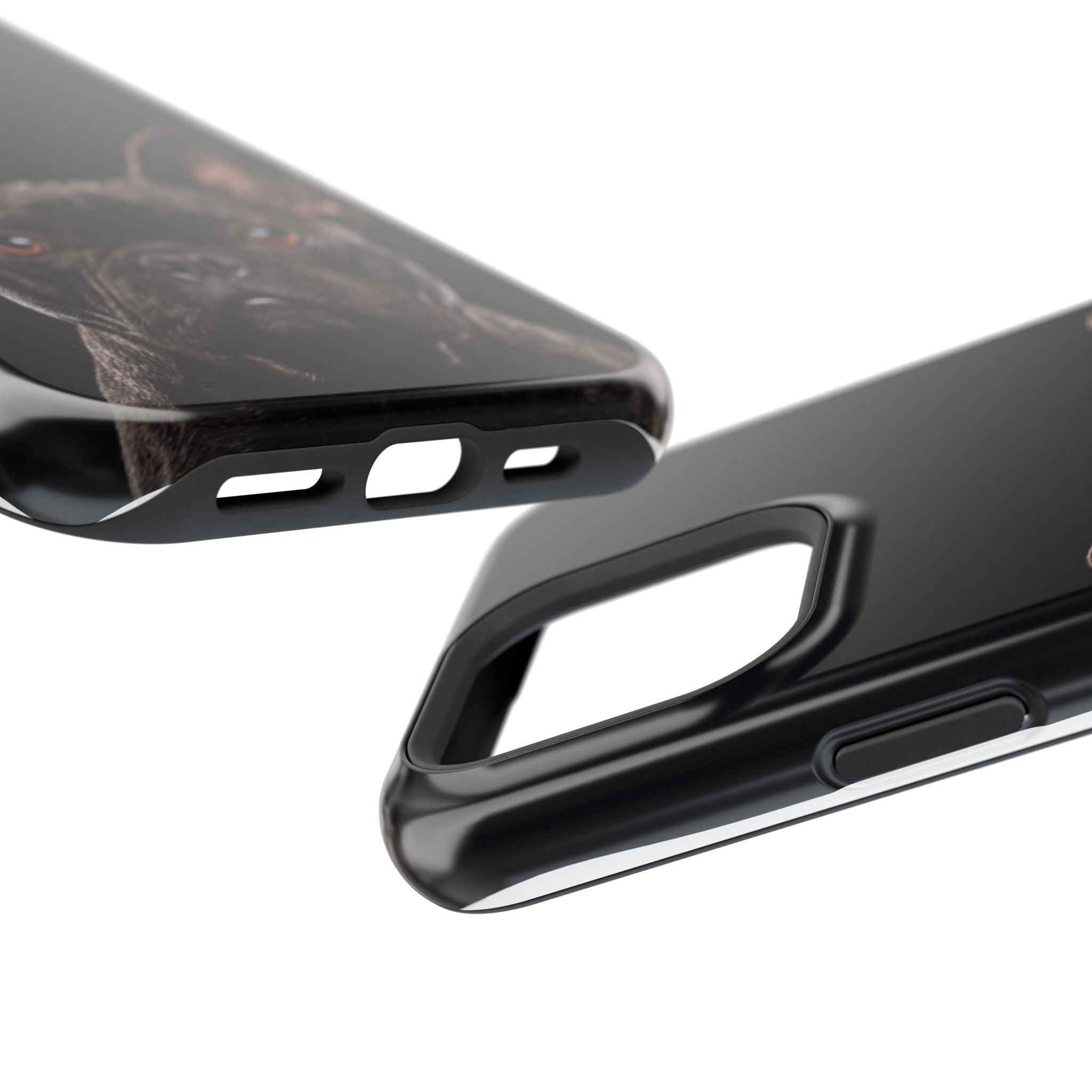 Black French Bulldog Phone Case — Impact-Resistant Wireless Charging Cover