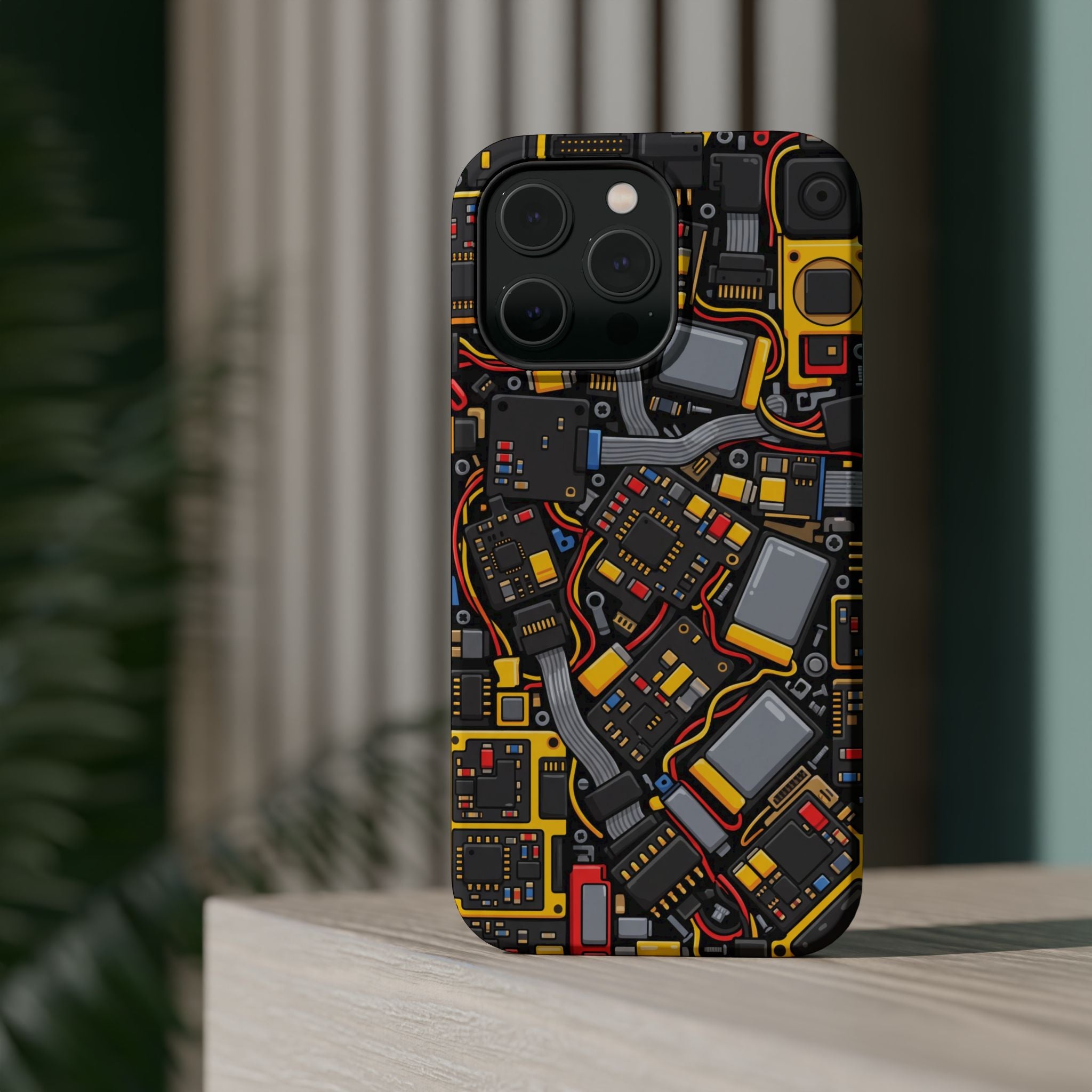 Voltage Board Phone Case — Yellow Circuit Wireless Charging Cover