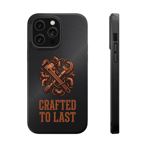Crafted to Last Phone Case — Crossed Wrenches Wireless Charging Cover