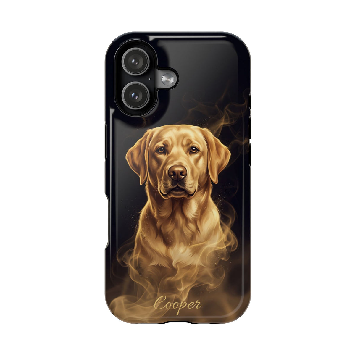 Personalized Gold Smoke Labrador Phone Case — Tough Magnetic Case with Wireless Charging