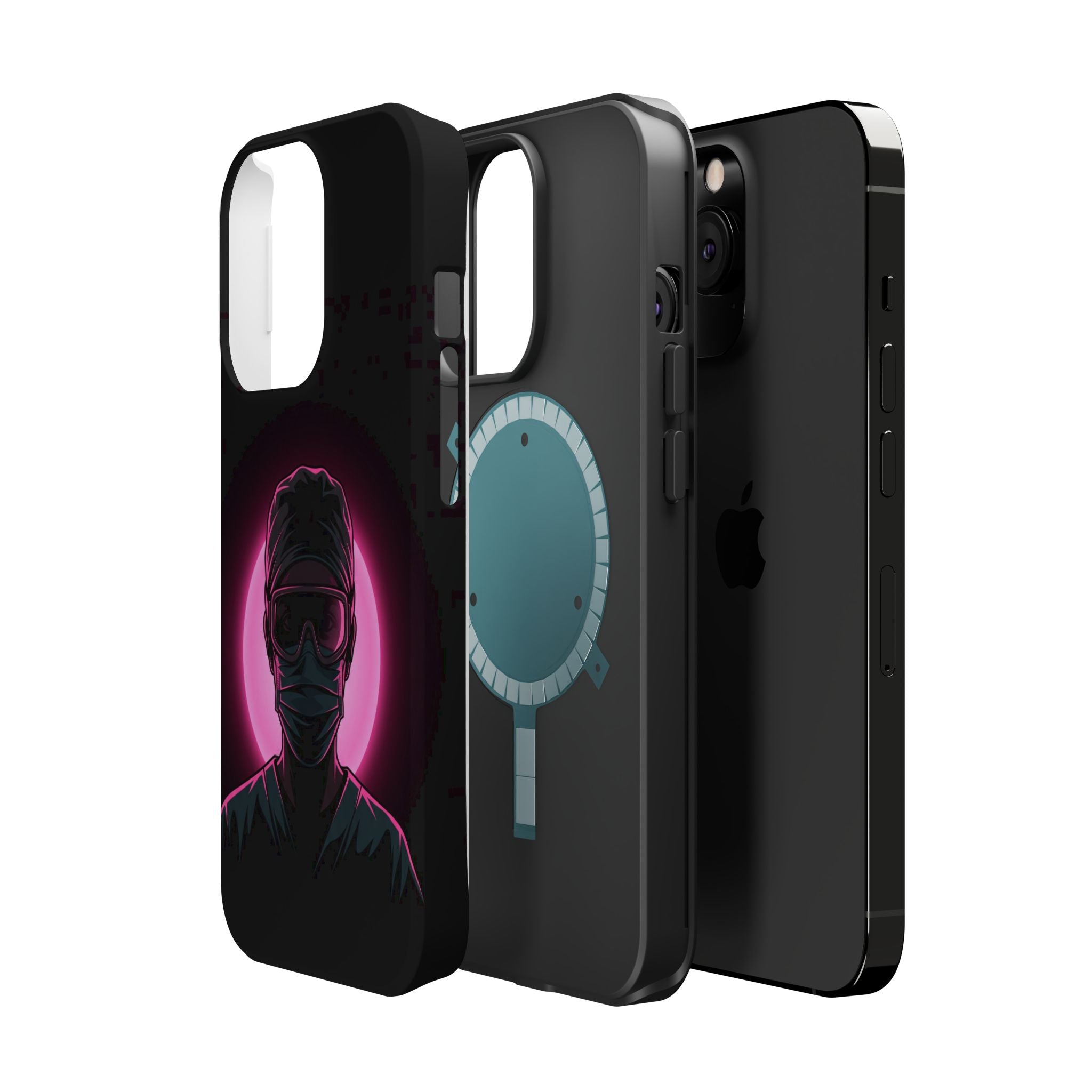 Nurse Portrait Phone Case — Navy Wireless Charging Cover