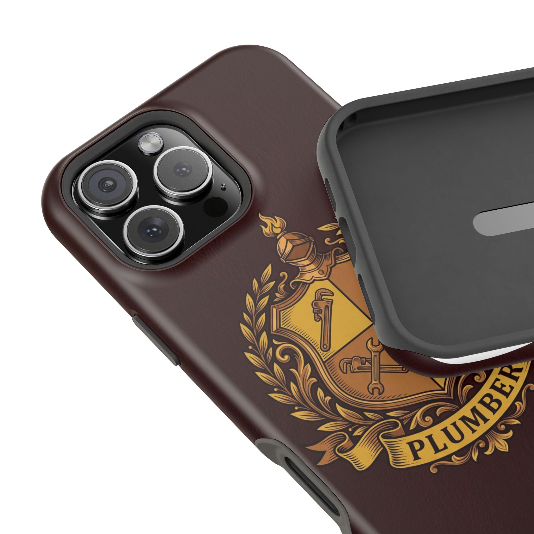 Plumber Crest Phone Case — Heraldic Shield Wireless Charging Cover