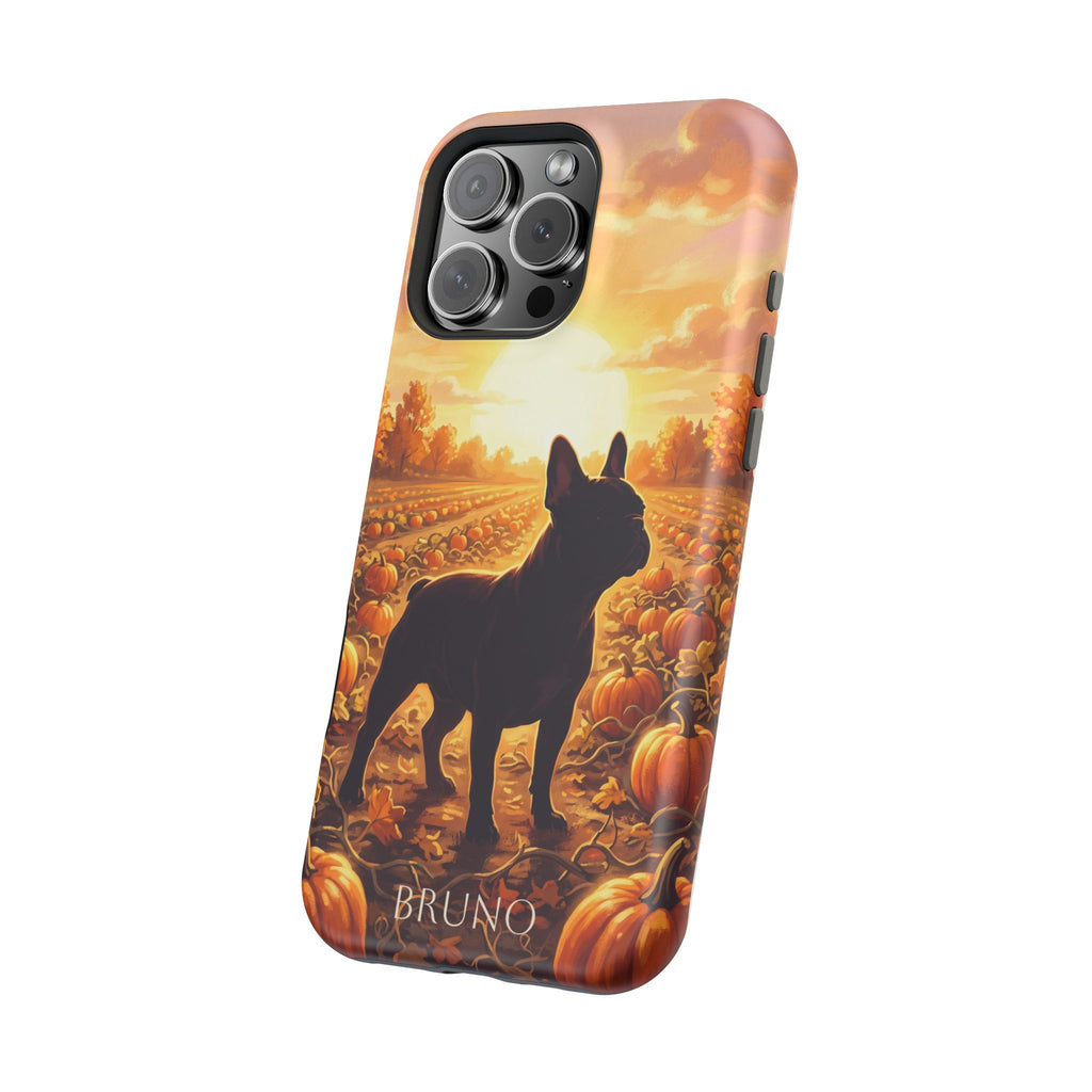 Personalized French Bulldog Pumpkin Patch Phone Case — Wireless Charging Cover