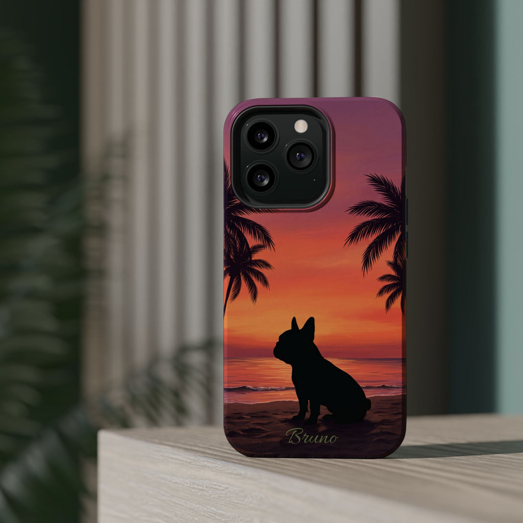 Personalized French Bulldog Tropical Beach Phone Case — Wireless Charging Cover