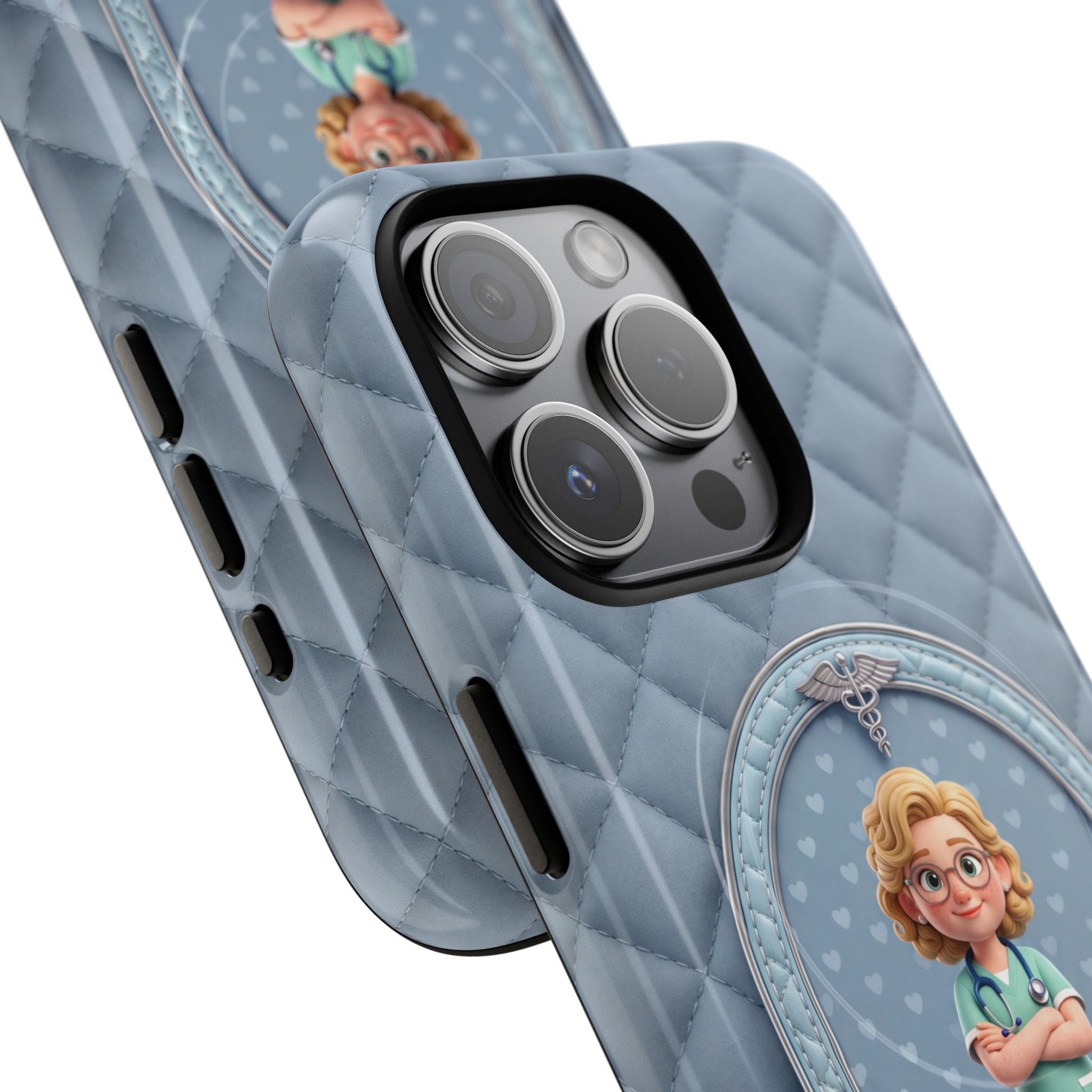 Personalized Nurse Phone Case | Quilted Badge Design, Custom Name iPhone Case