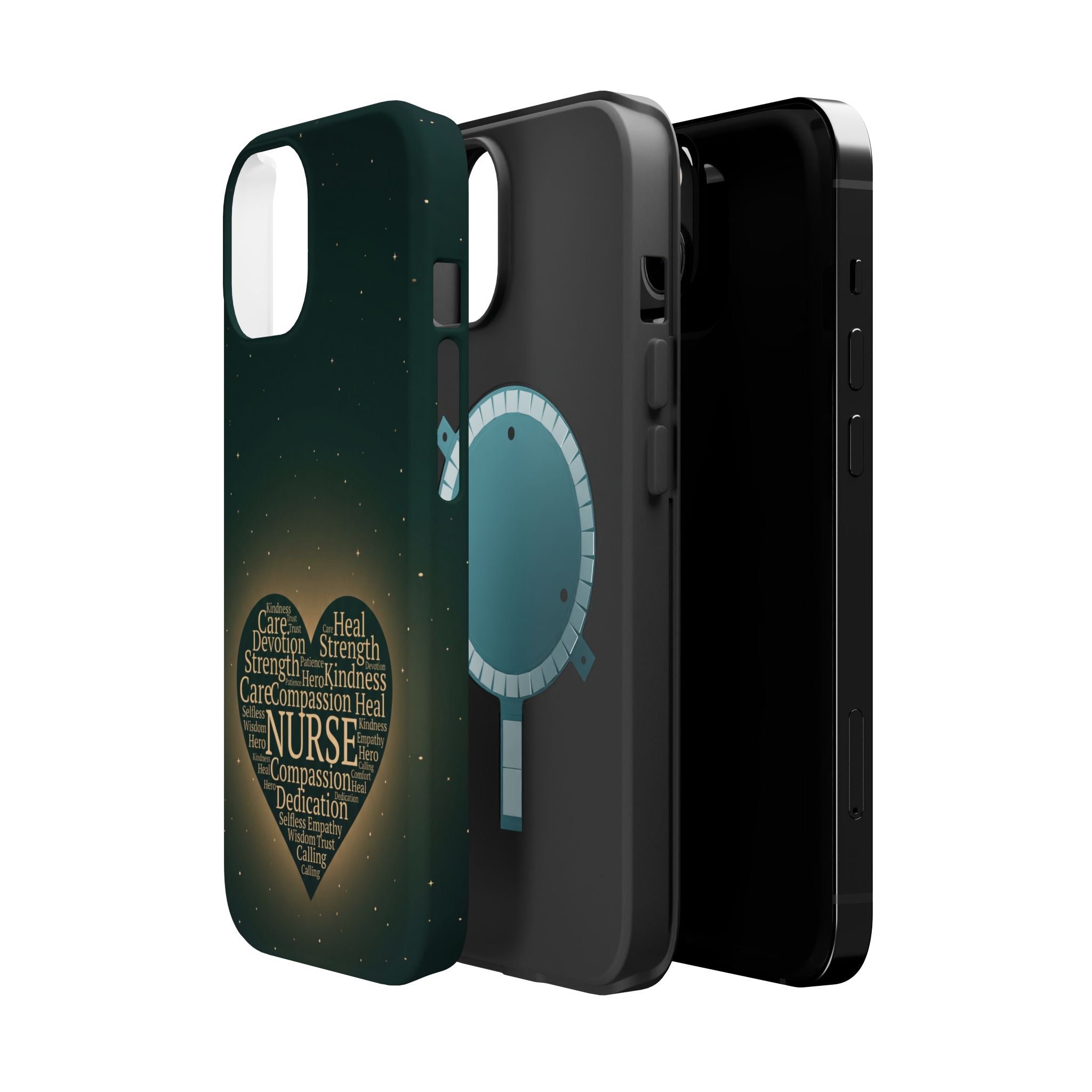 Nurse Heart Word and Art Phone Case — Impact-Resistant Wireless Charging Cover