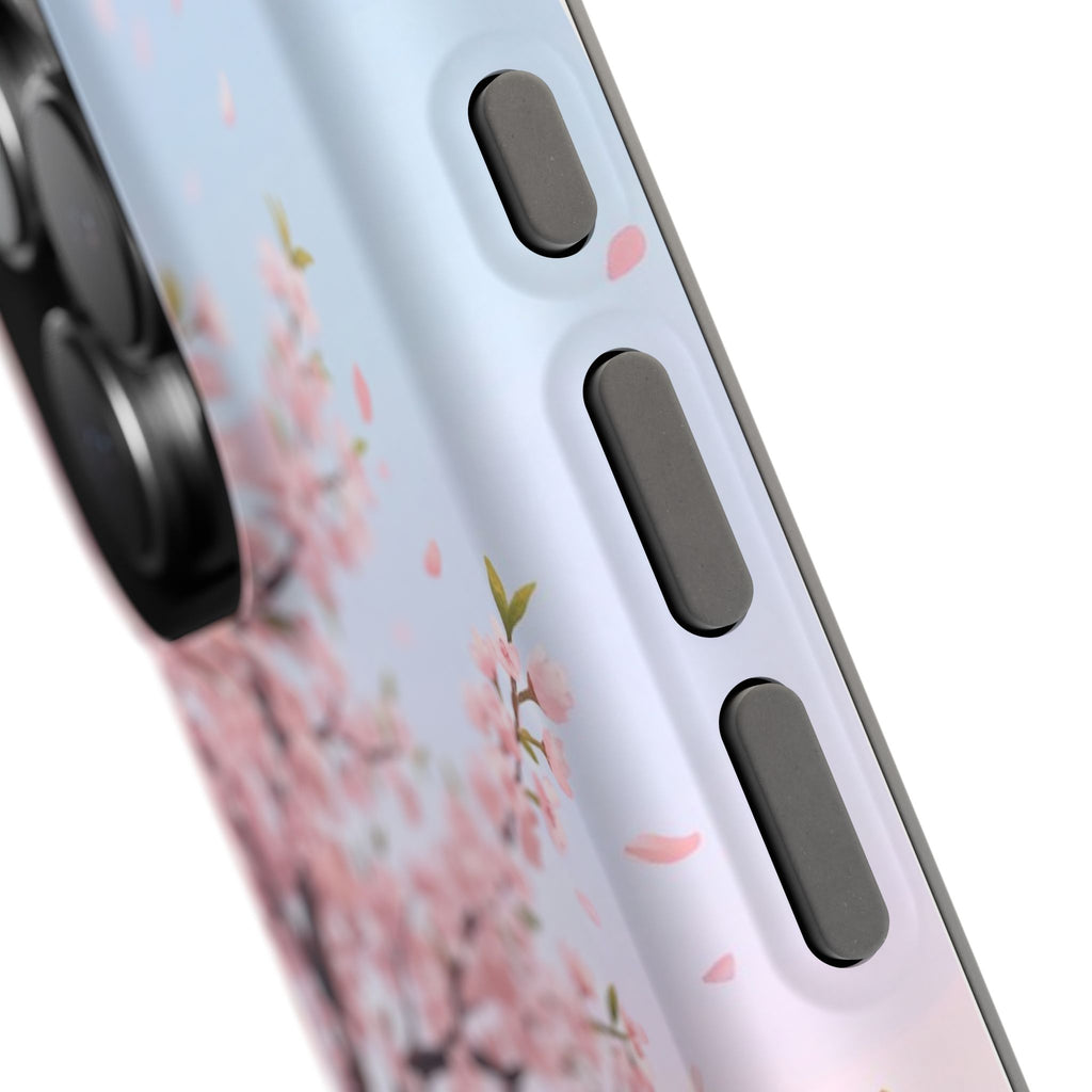 Personalized Dachshund Cherry Blossom Phone Case — Wireless Charging Cover