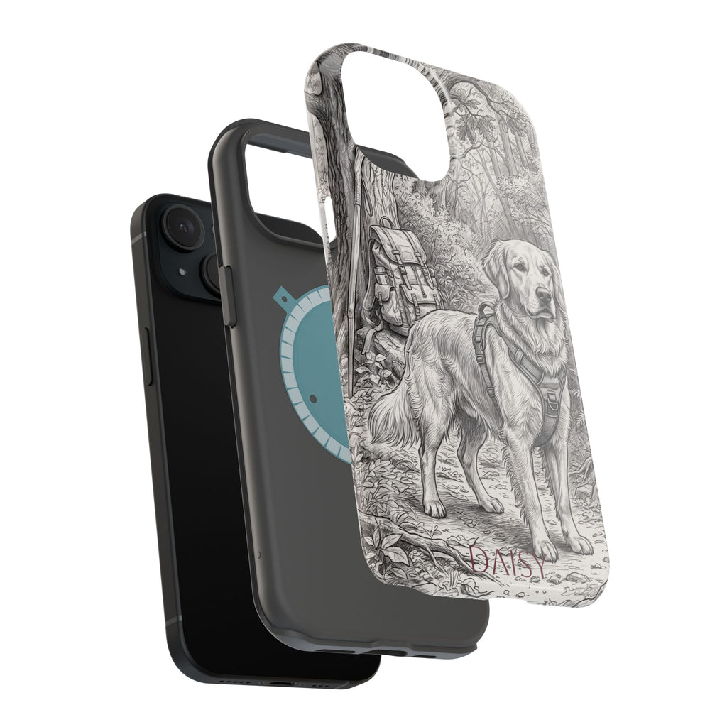 Personalized Golden Retriever Woodland Trail Phone Case — Wireless Charging Cover