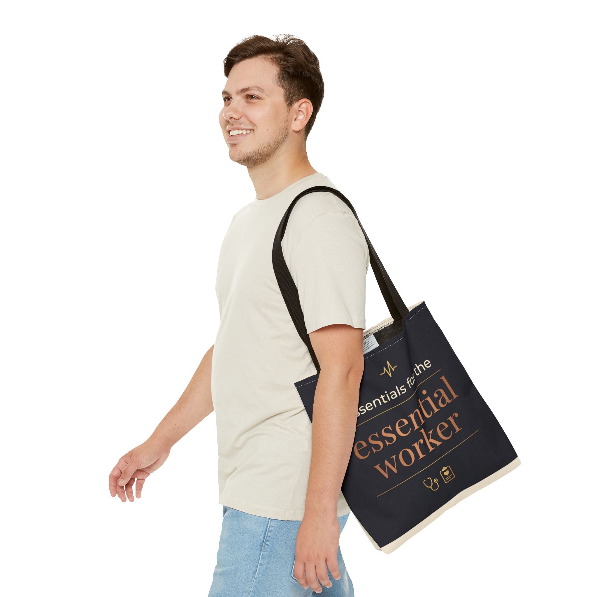 Essentials for the Essential Worker Tote | Healthcare Worker Gift Tote Bag | Nurse Doctor Appreciation Gift | Premium Polyester Carry-All