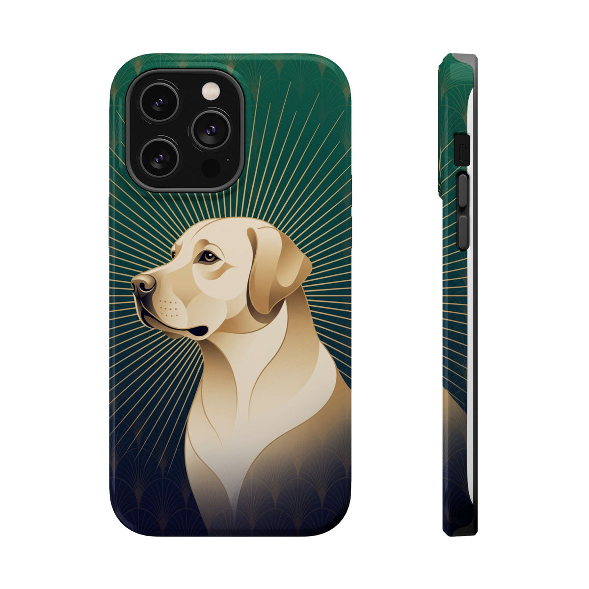Art Deco Labrador Phone Case — Tough Magnetic Case with Wireless Charging