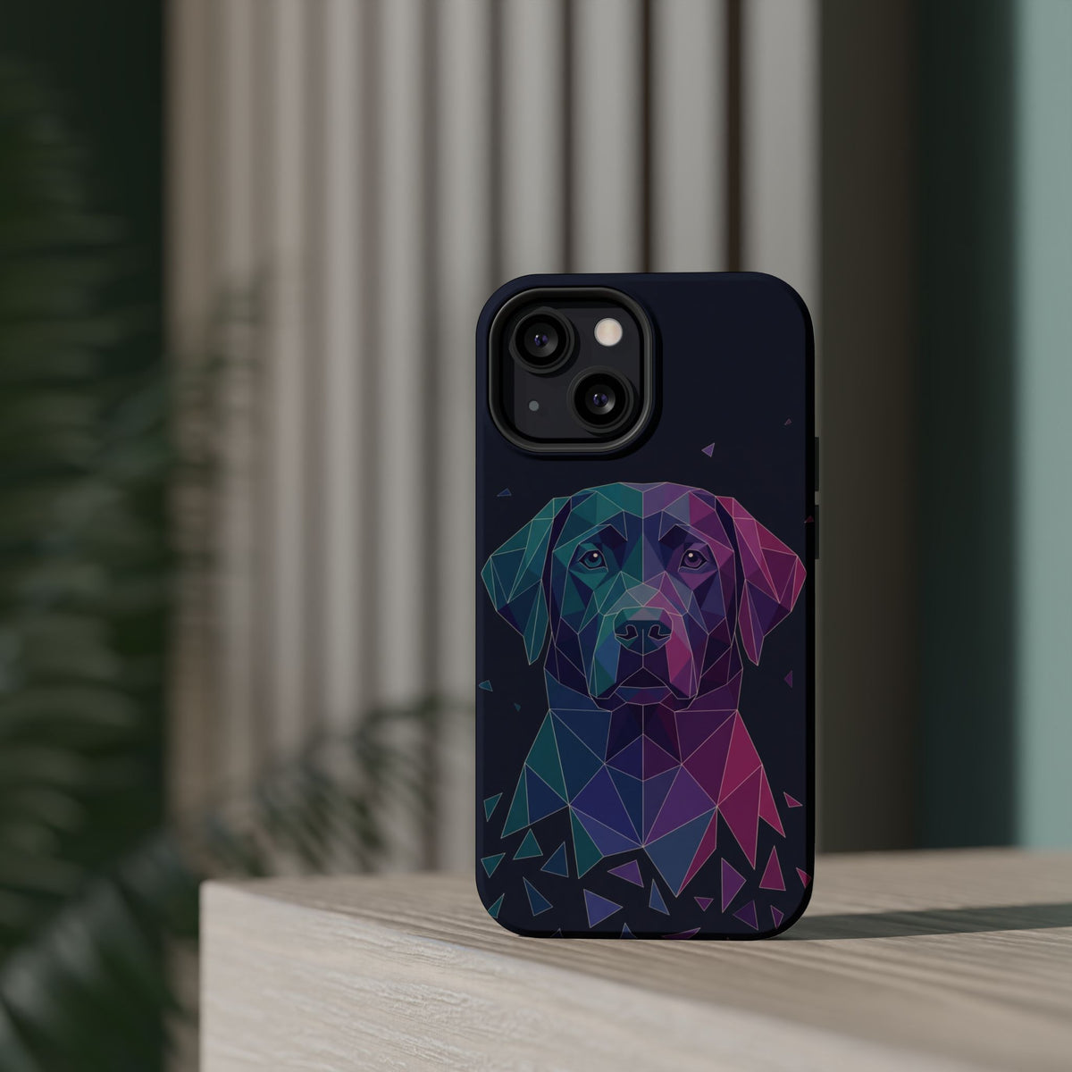 Geometric Labrador Phone Case — Tough Magnetic Case with Wireless Charging