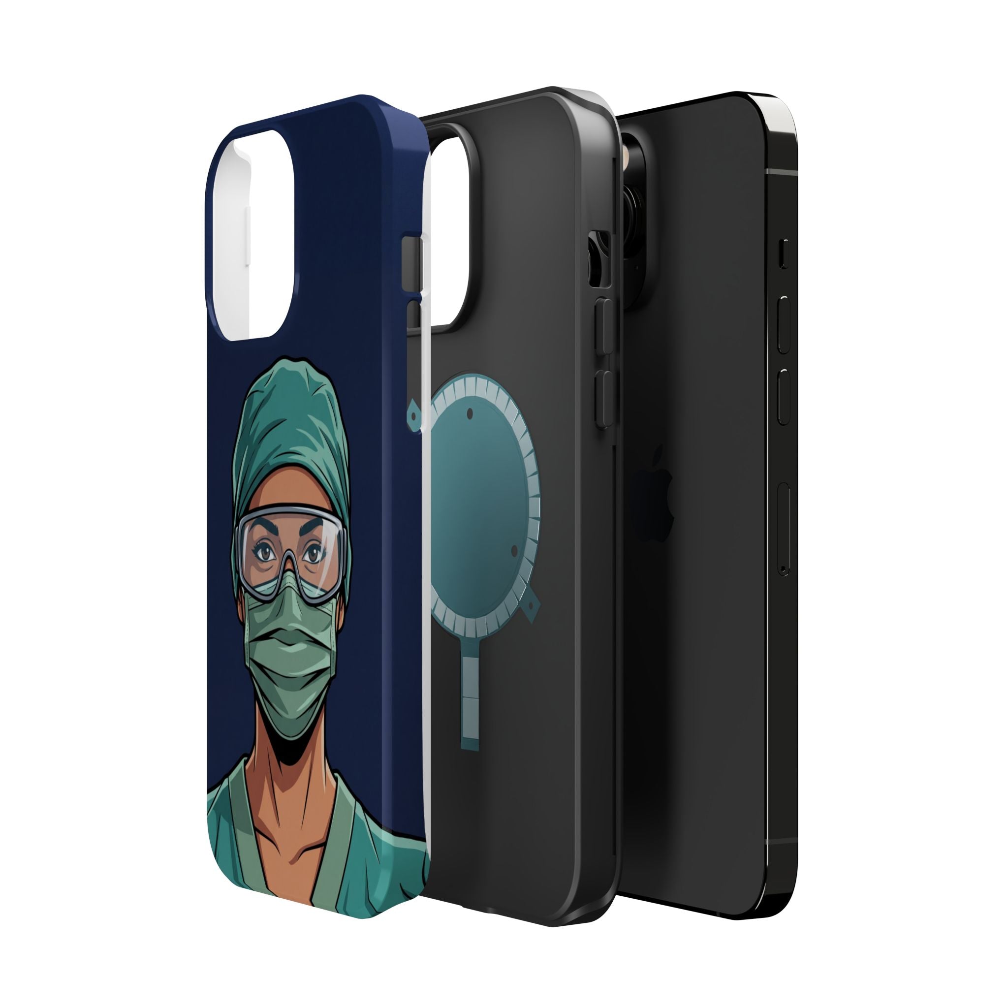 Bold Nurse Portrait Phone Case — Magnetic Wireless Charging Cover