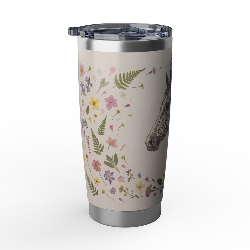Horse Personalized Tumbler | Pressed Wildflower Art — 20 oz Stainless Travel Mug