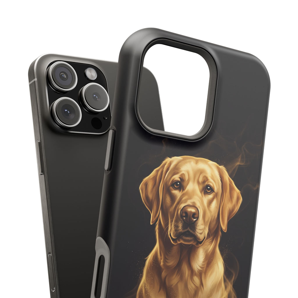 Personalized Gold Smoke Labrador Phone Case — Tough Magnetic Case with Wireless Charging