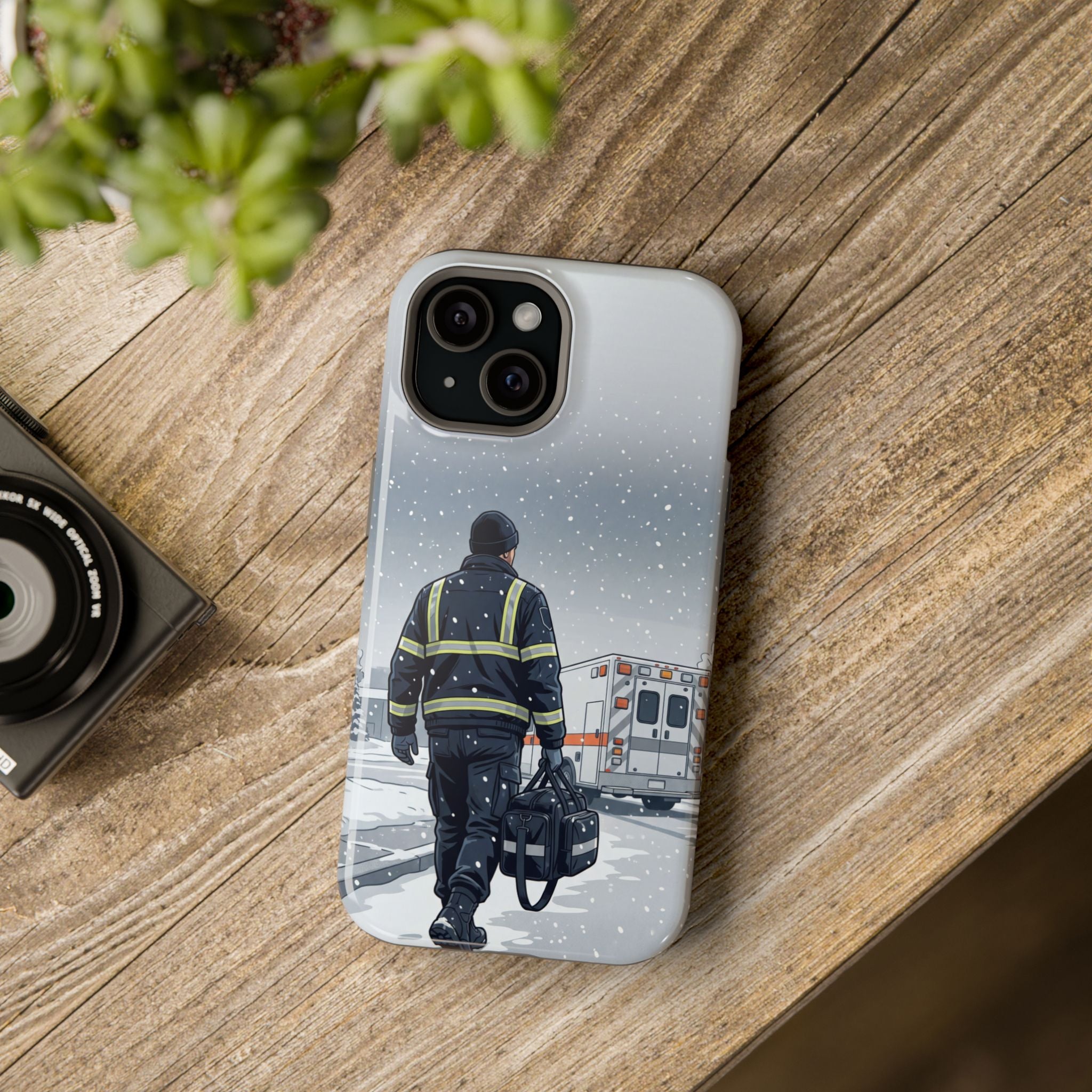 Bold Paramedic/EMT Portrait Phone Case — Magnetic Wireless Charging Cover
