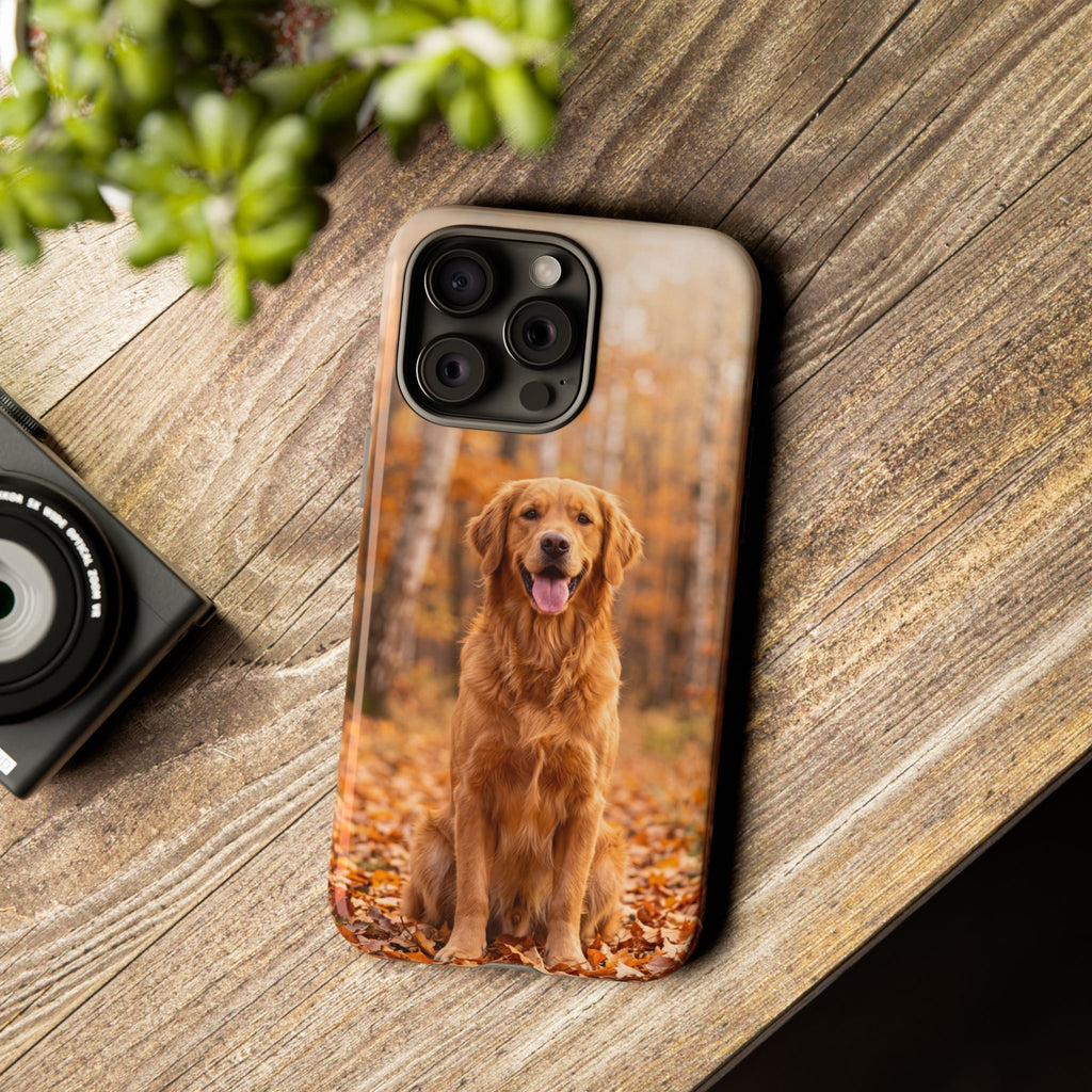 Golden Retriever Autumn Forest Phone Case | Happy Dog in Fall Foliage | Samsung & iPhone