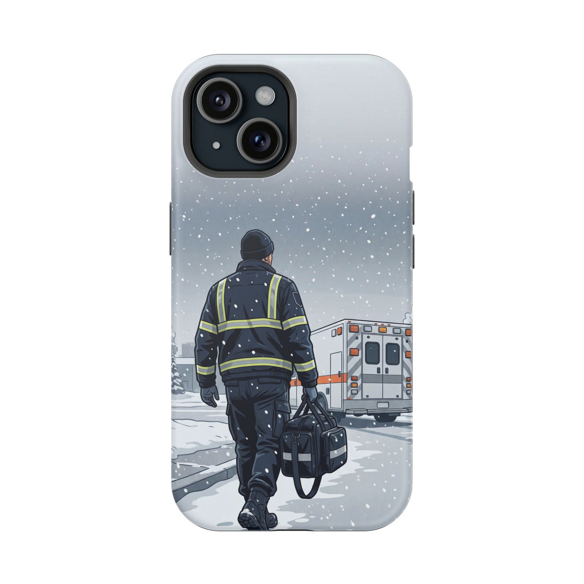 Bold Paramedic/EMT Portrait Phone Case — Magnetic Wireless Charging Cover